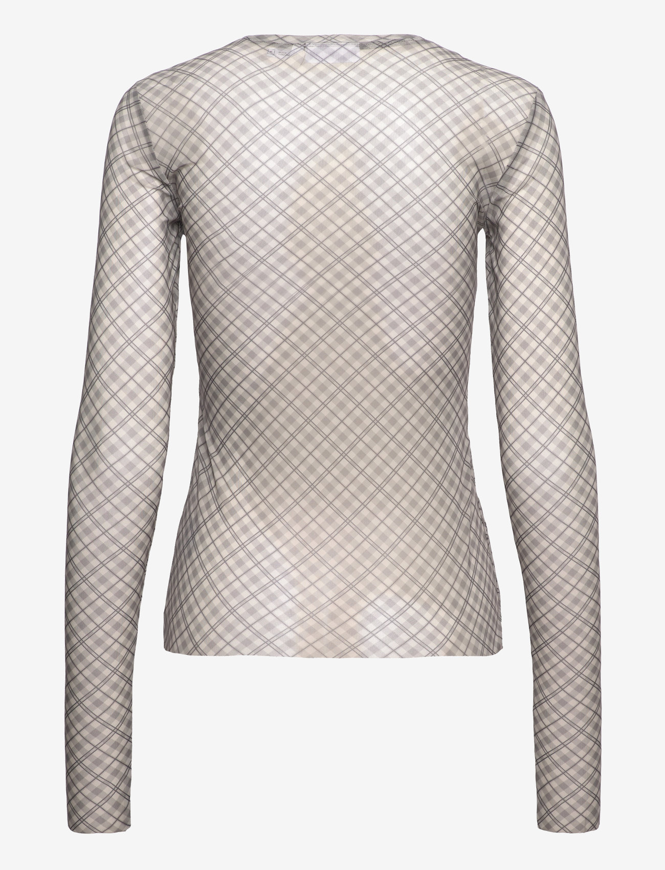 Weekday - Mesh Print LS Top - langærmede toppe - beige check - 1
