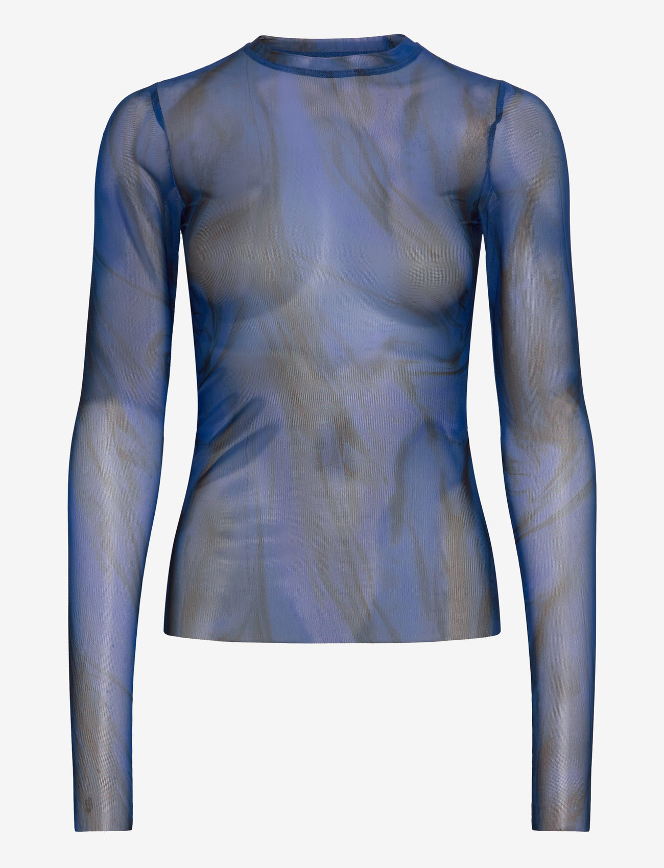 Weekday - Mesh Print LS Top - pikkade varrukatega alussärgid - bright blue - 0
