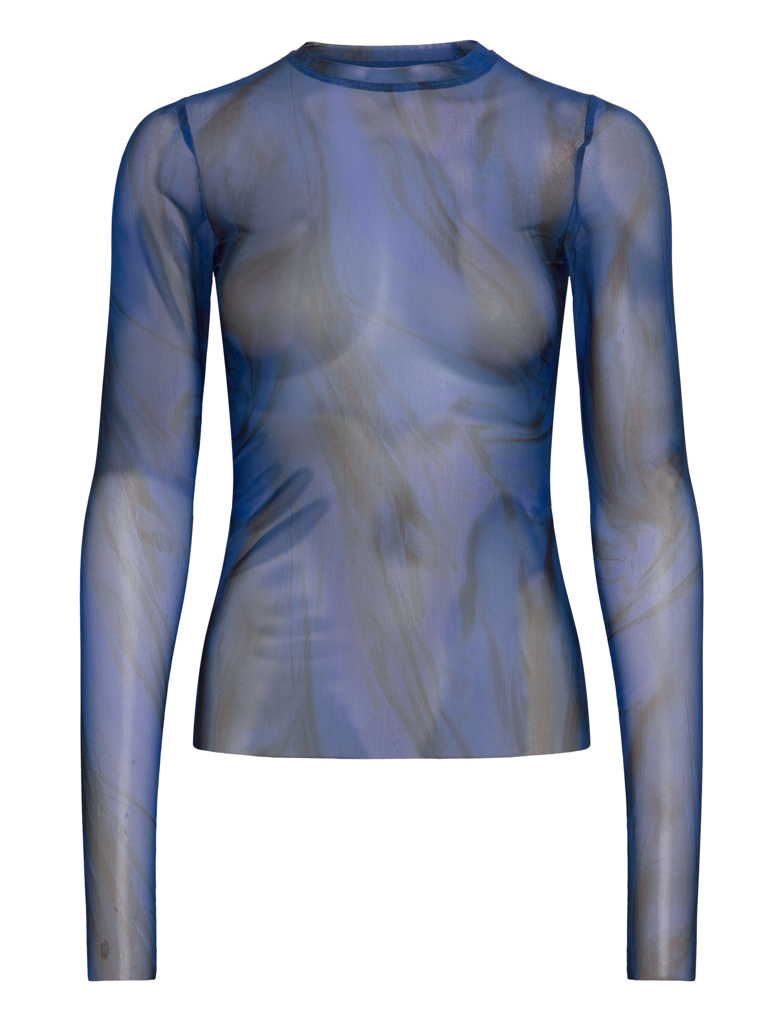 Weekday Mesh Print LS Top - Transitional Layering - BRIGHT BLUE / blue