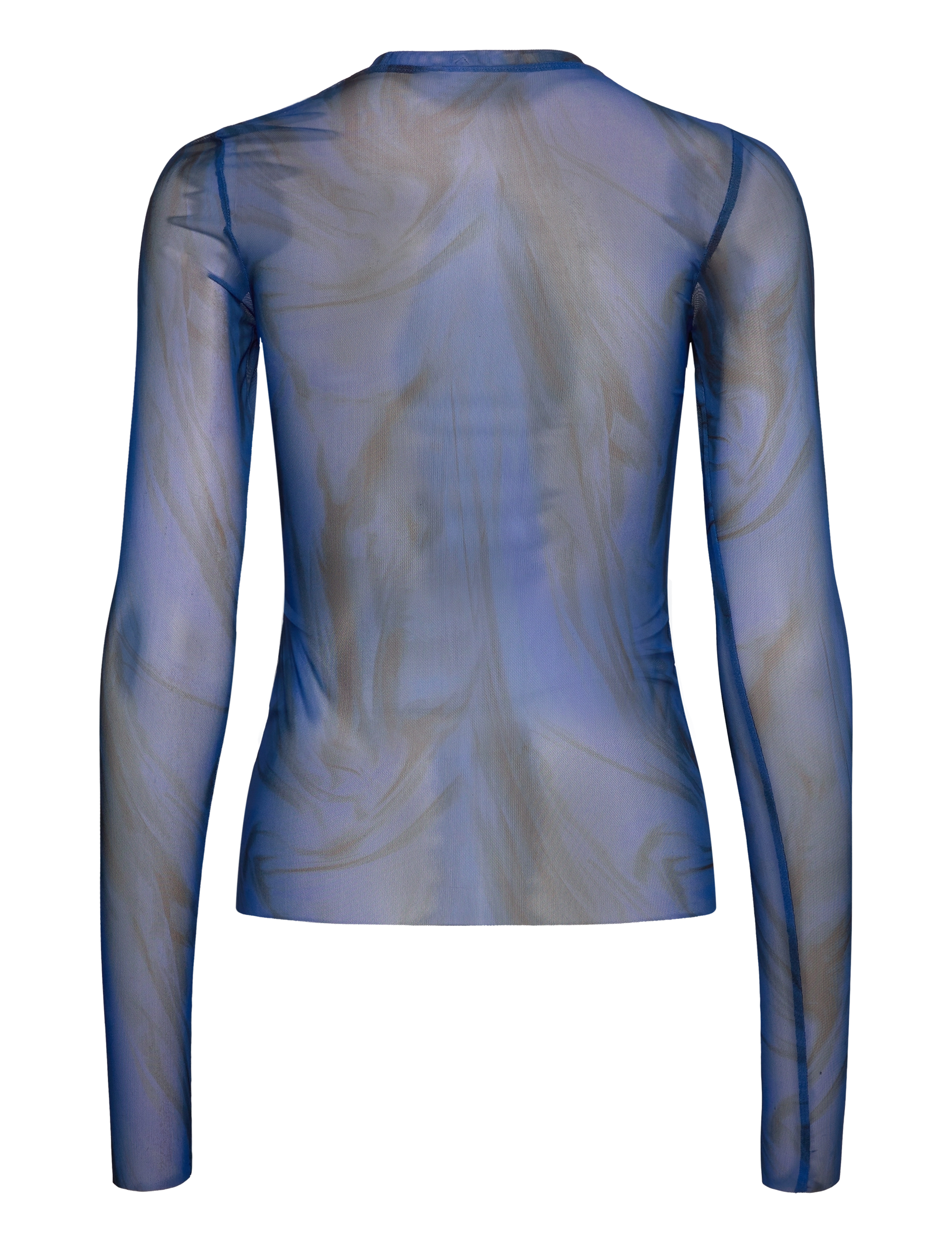 Weekday - Mesh Print Long Sleeve Top - langærmede toppe - bright blue - 1
