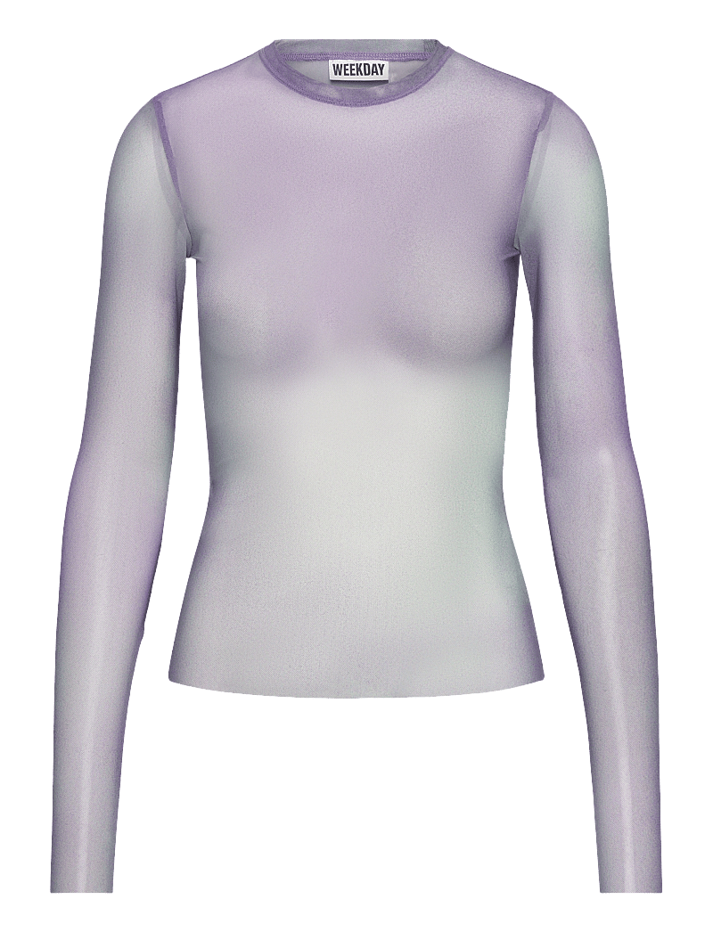 Weekday - Mesh Print Long Sleeve Top - pikkade varrukatega alussärgid - purple - 0