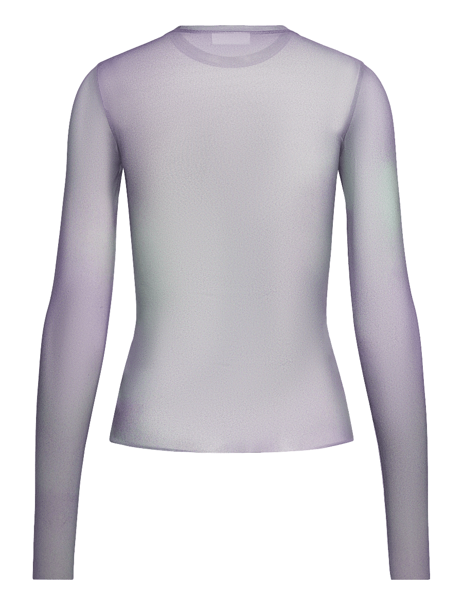 Weekday - Mesh Print Long Sleeve Top - långärmade toppar - purple - 1