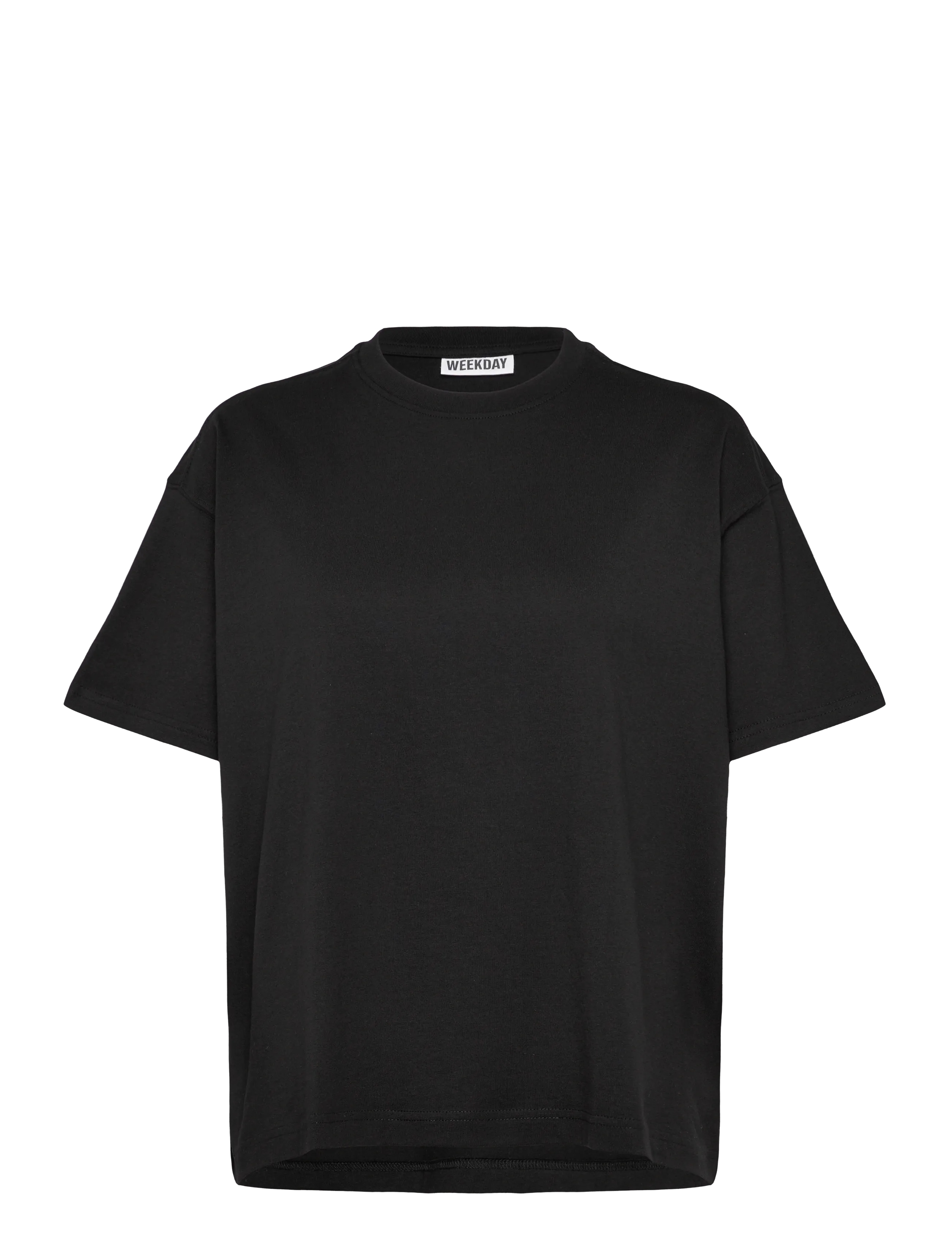 Weekday Relaxed Boxy Cotton T-shirt - T-shirts & Toppar - BLACK / black