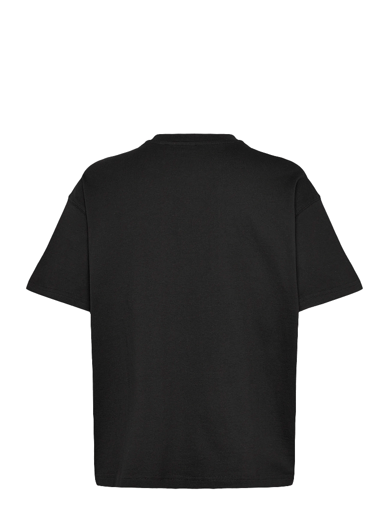 Weekday - Relaxed Boxy Cotton T-shirt - t-shirts - black - 1