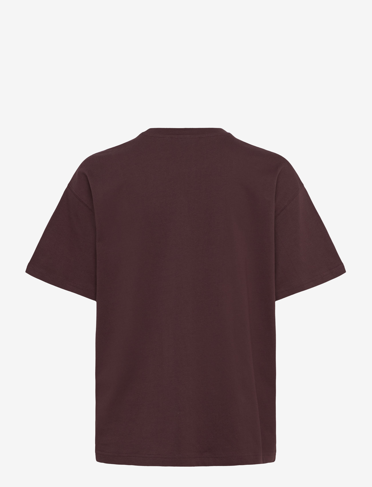 Weekday - Relaxed Boxy Cotton T-shirt - t-shirts - burgundy - 1