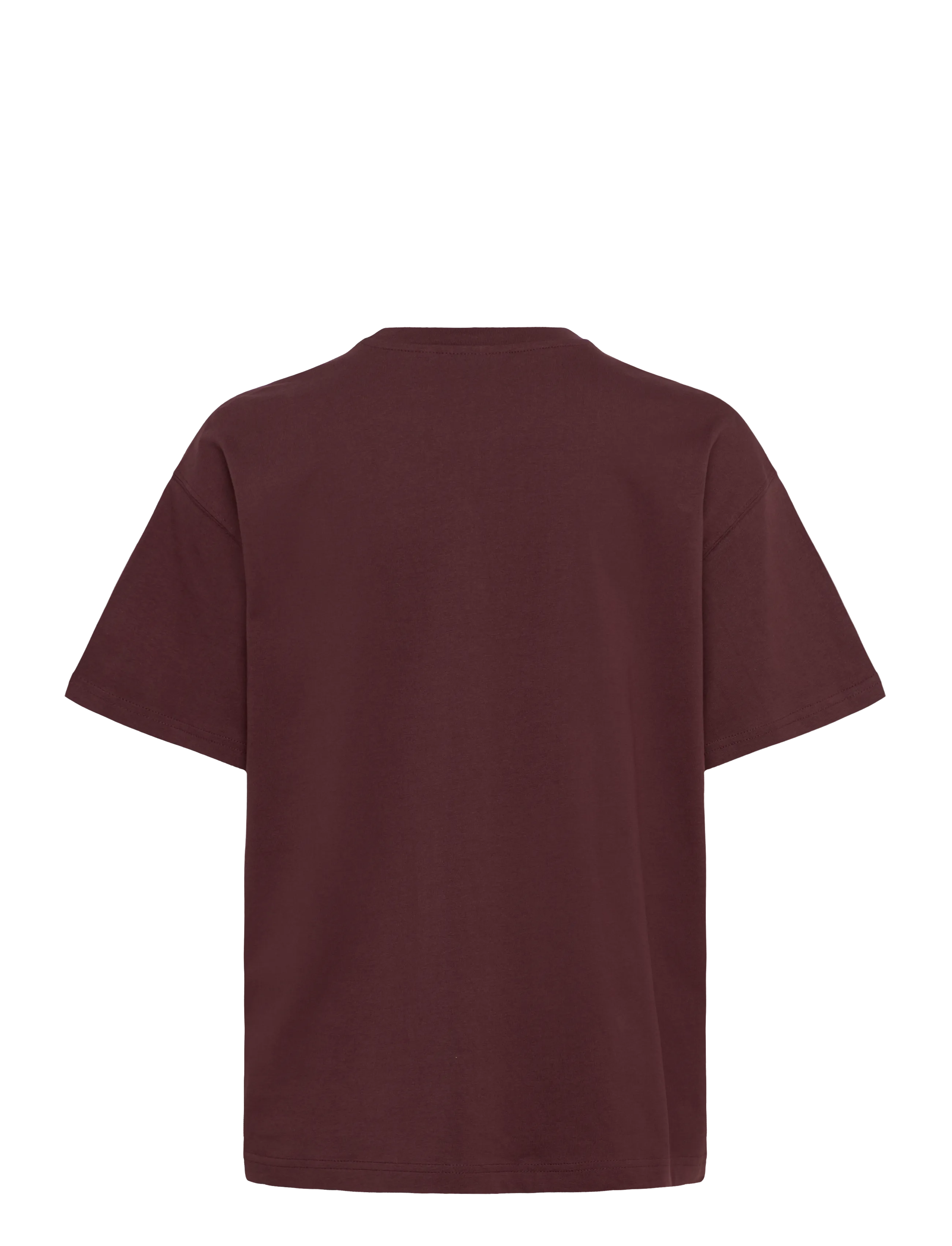 Weekday - Relaxed Boxy Cotton T-shirt - t-särgid - burgundy - 1