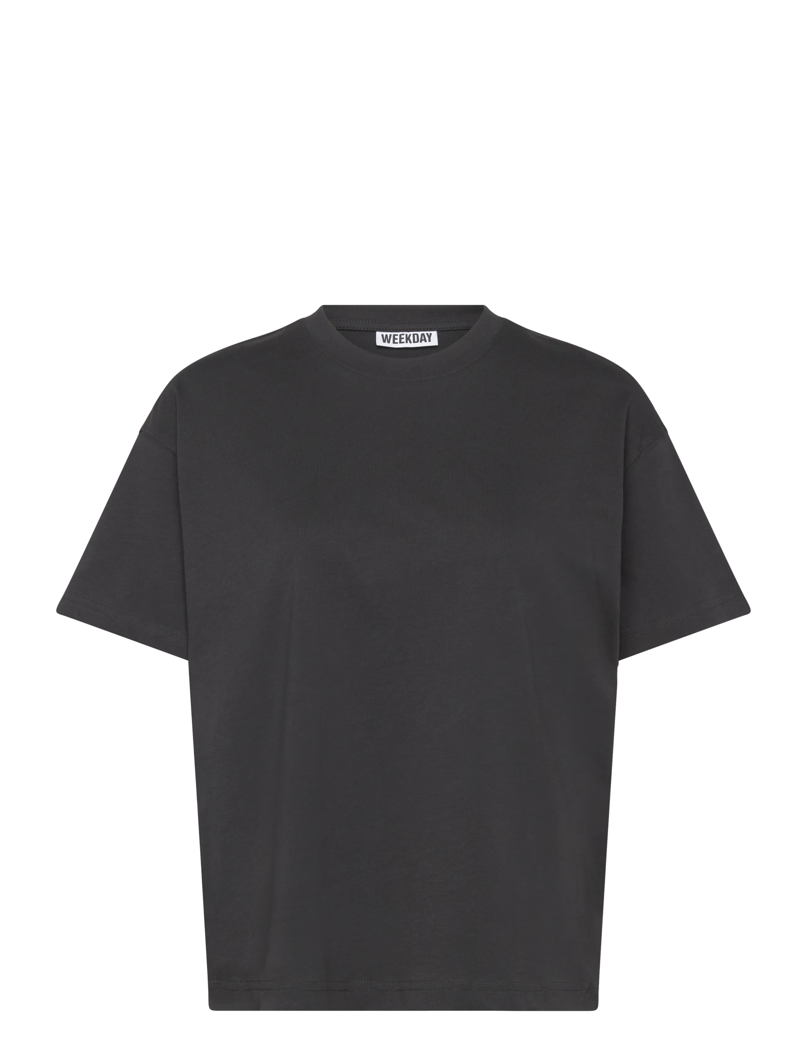 Weekday Relaxed Boxy Cotton T-shirt - Kampagne - DARK GREY / grey