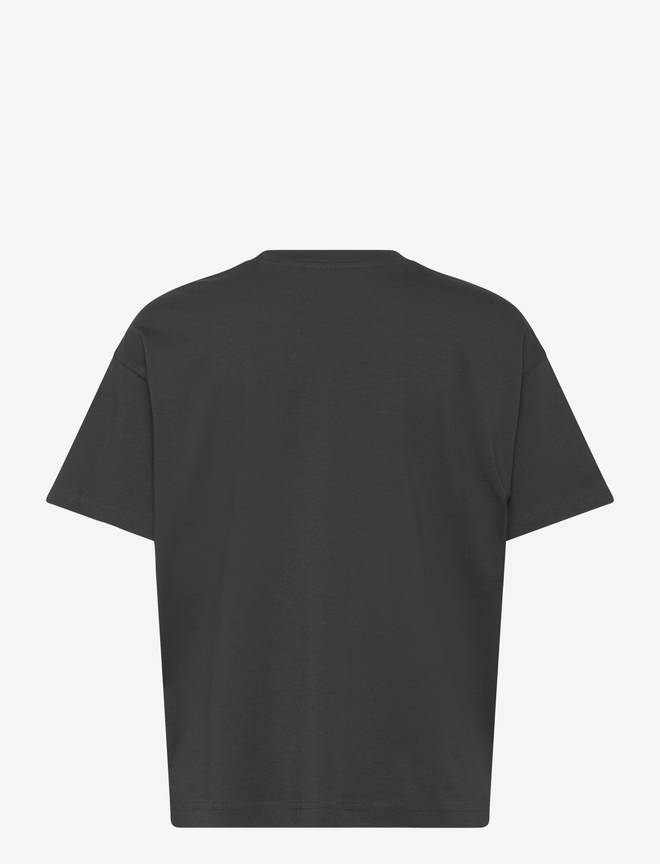 Weekday - Relaxed Boxy Cotton T-shirt - t-shirts - dark grey - 1