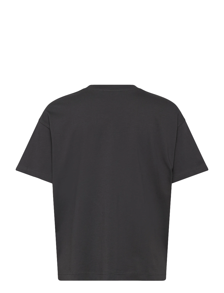 Weekday - Relaxed Boxy Cotton T-shirt - t-shirts - dark grey - 1
