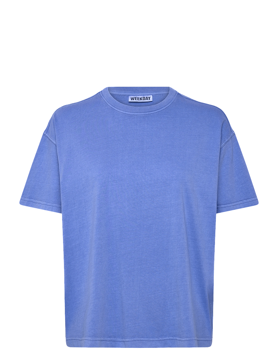 Weekday - Relaxed Boxy Cotton T-shirt - t-shirts - royal blue - 0