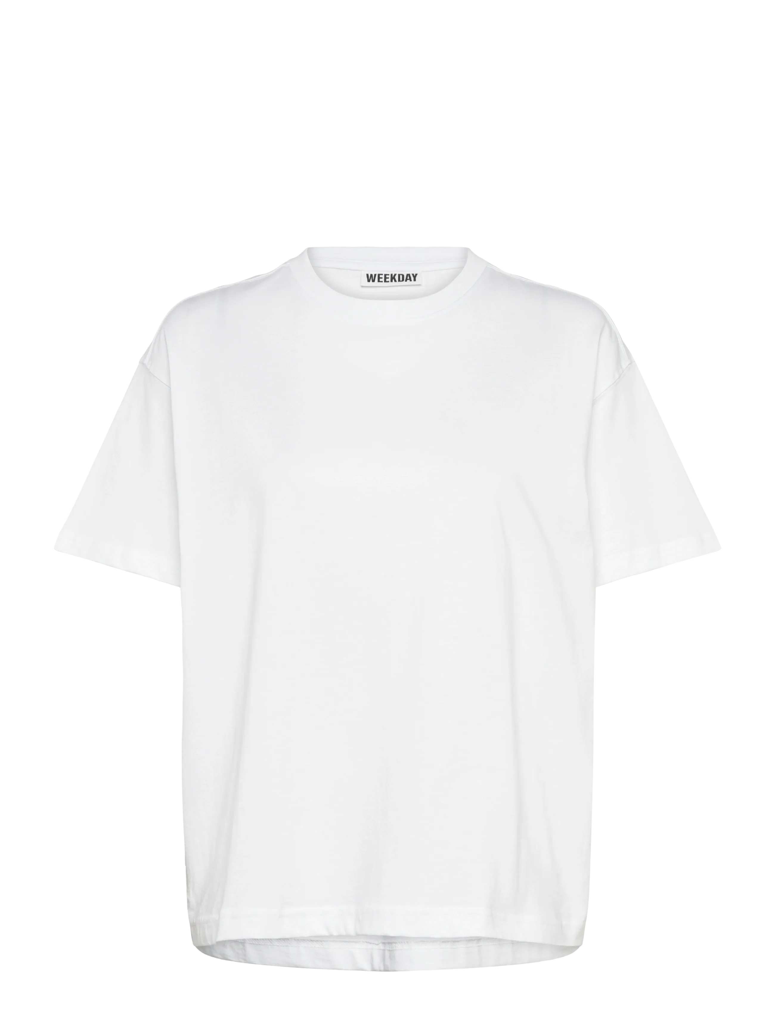 Weekday Relaxed Boxy Cotton T-Shirt, Kvinder, Afslappet Boxy T-shirt, Hvid, Str: L