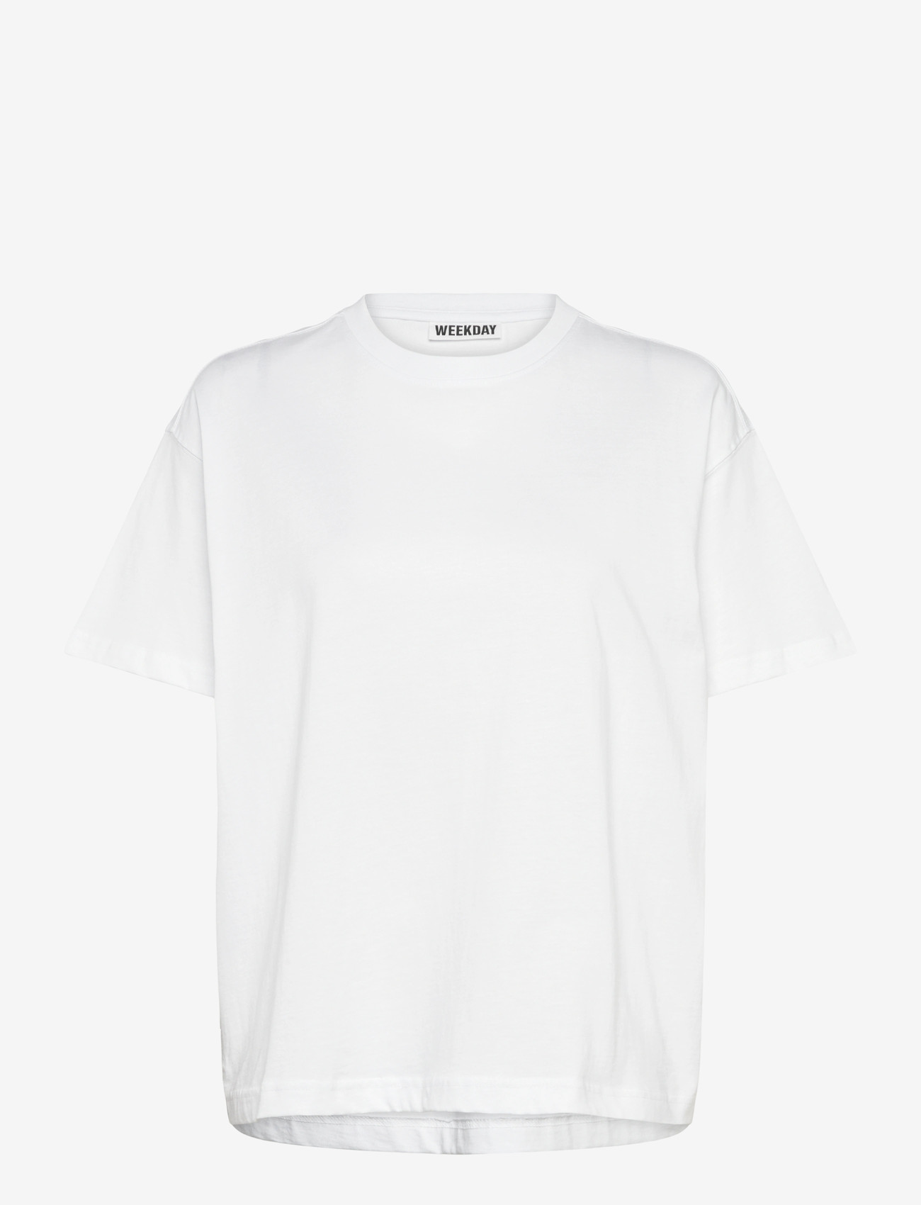 Weekday - Relaxed Boxy Cotton T-shirt - t-shirts - white - 0