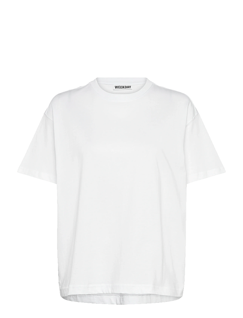 Weekday - Relaxed Boxy Cotton T-shirt - t-shirts - white - 0