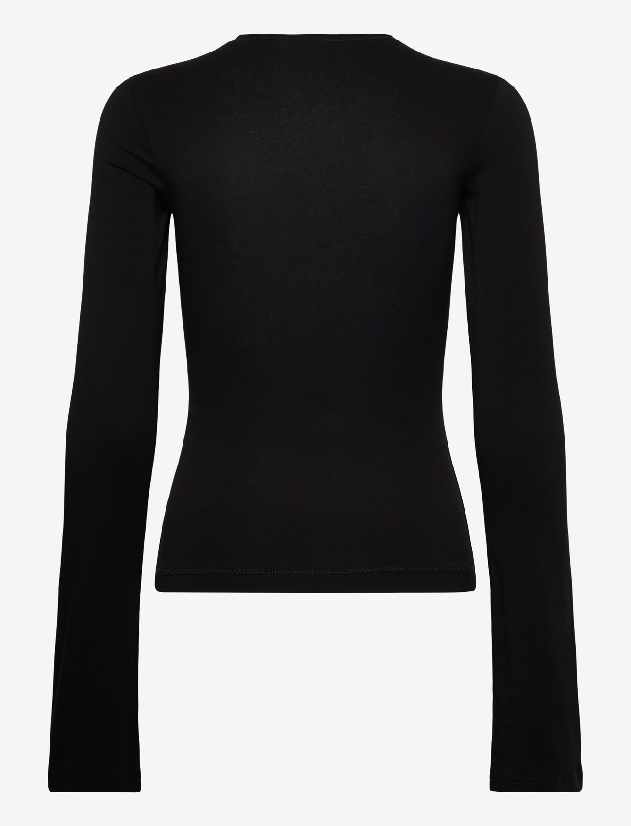 Weekday - Long Sleeve Cotton Top - langærmede toppe - black - 2