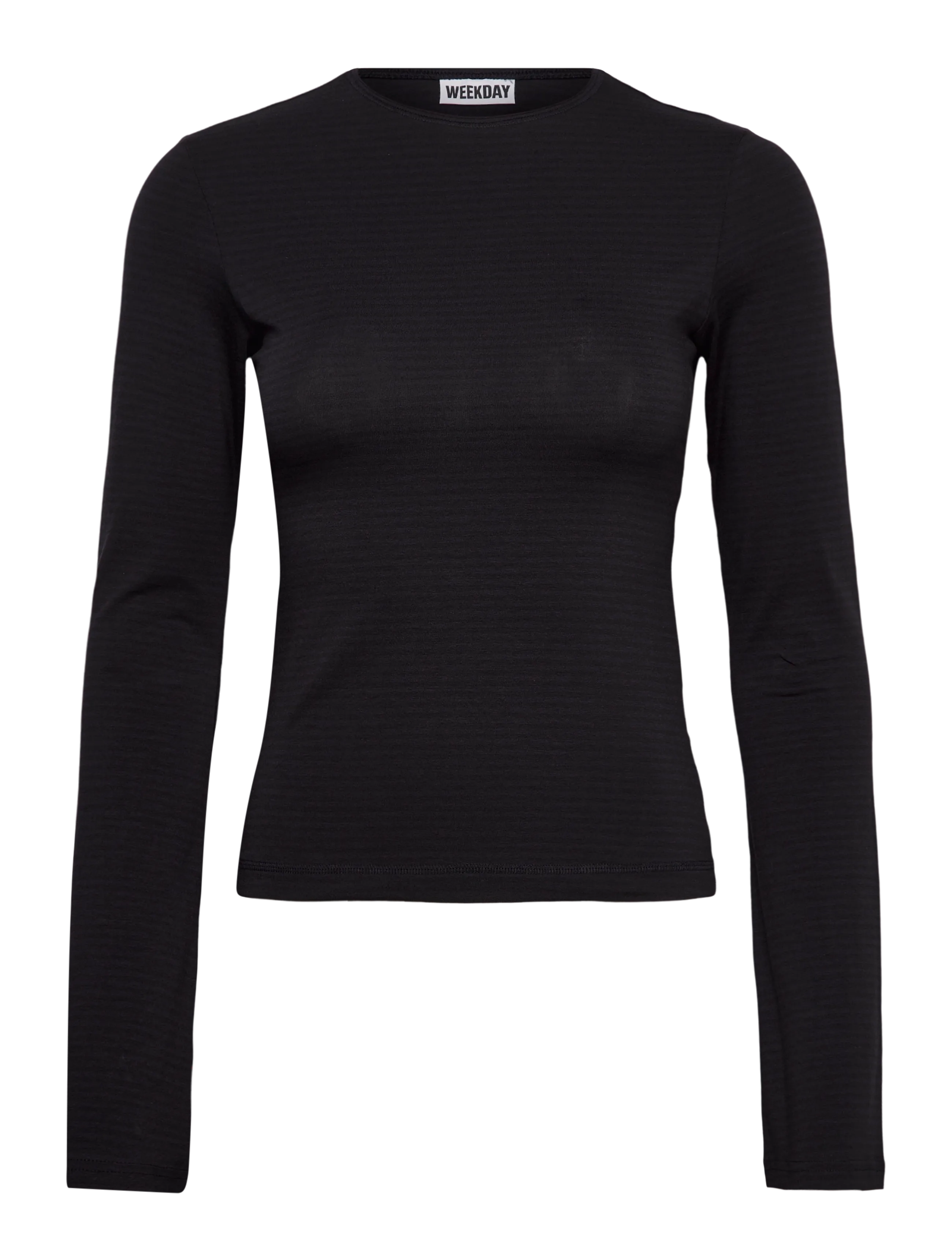 Weekday Long Sleeve Cotton Top - Weekday - BLUE / black