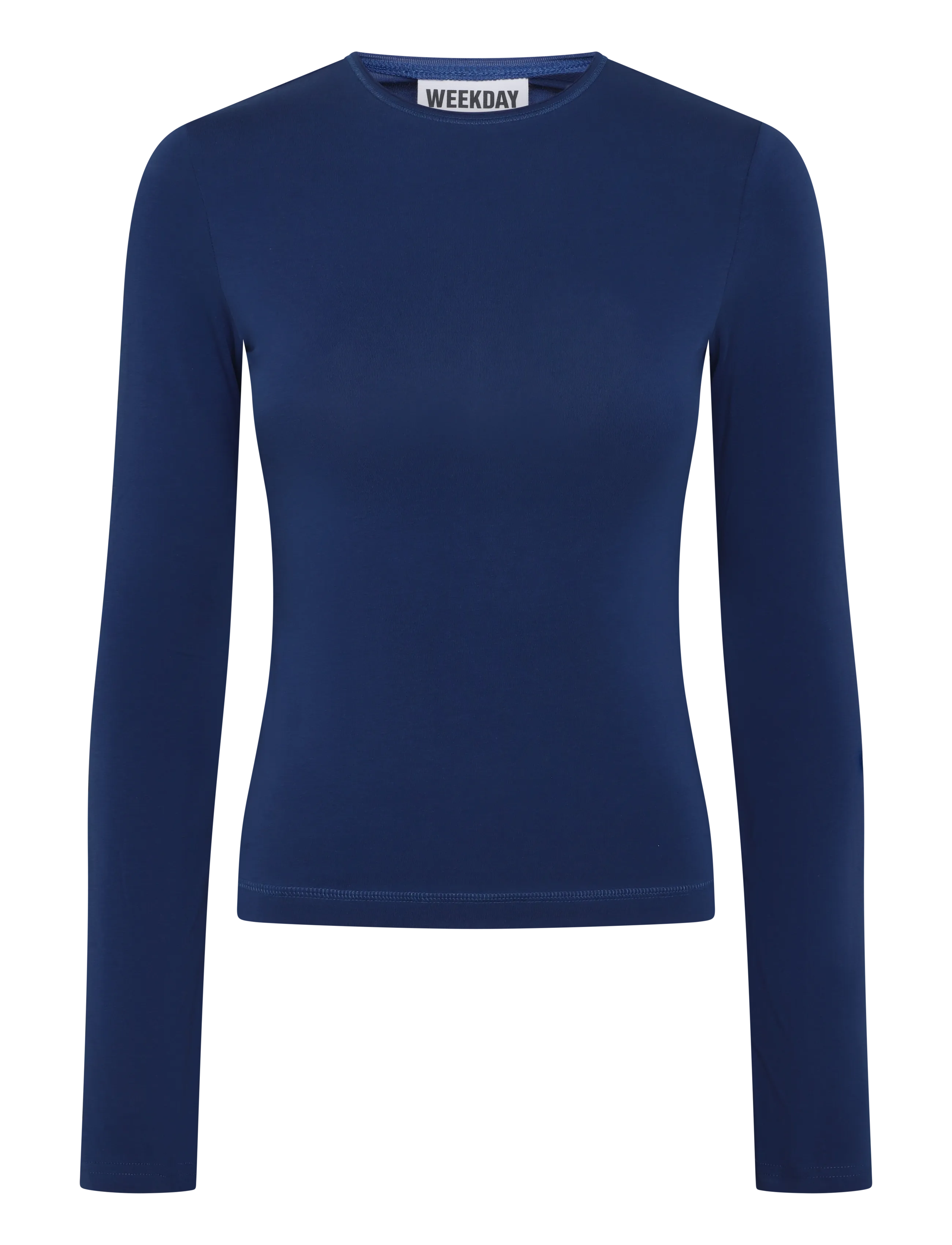 Weekday Long Sleeve Cotton Top - Hverdags stil - BLUE / navy