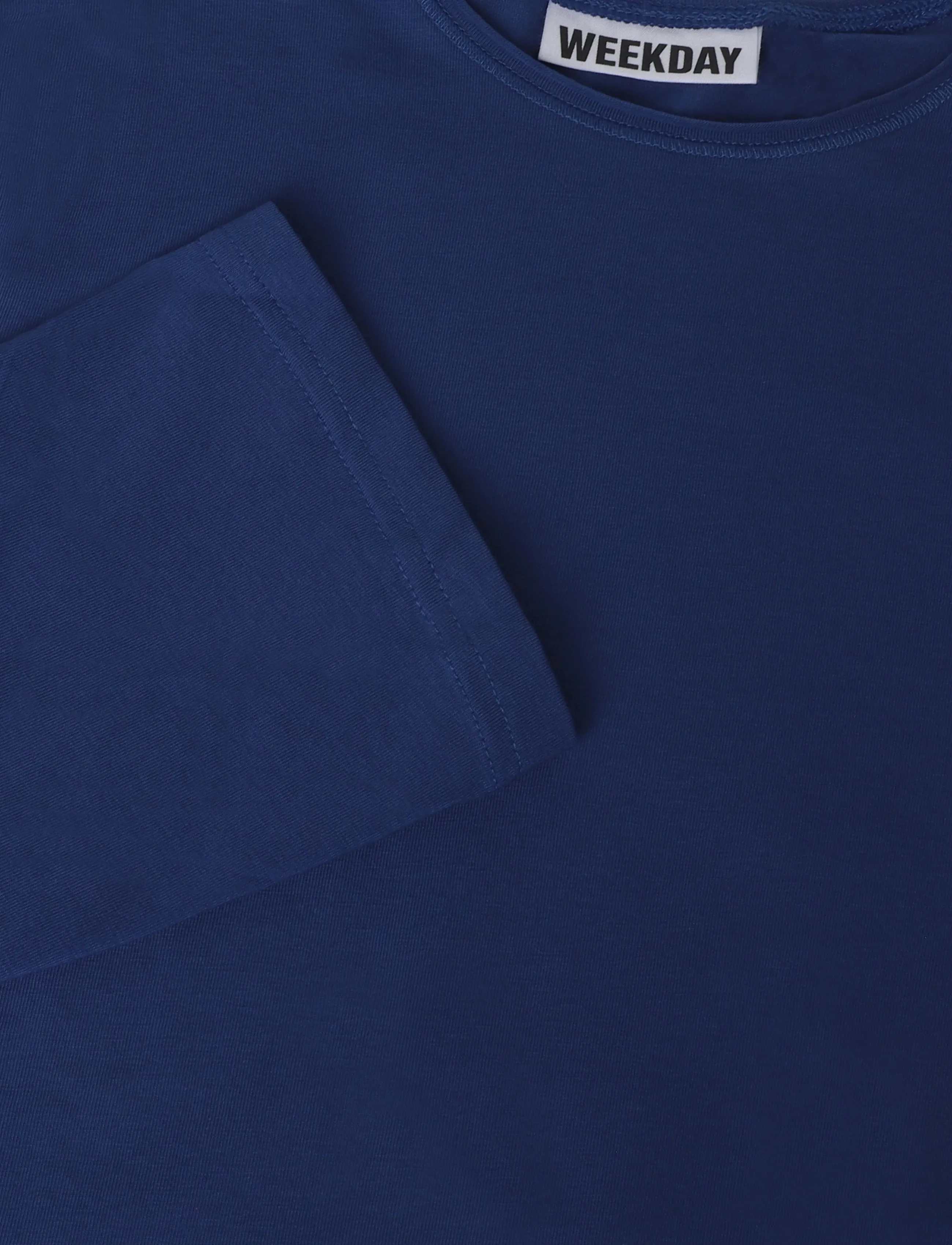 Weekday - Long Sleeve Cotton Top - pikkade varrukatega topid - blue - 2