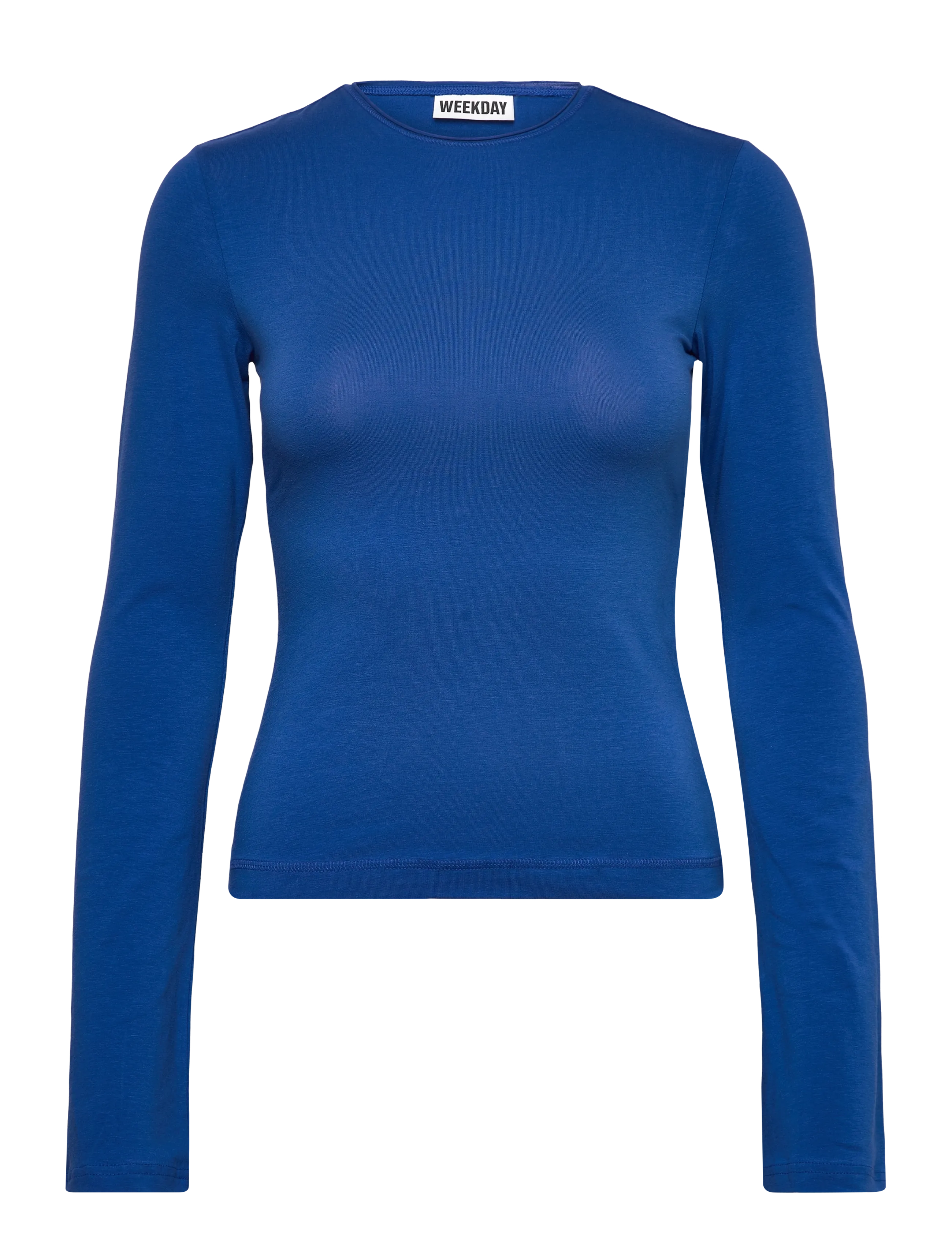 Weekday Long Sleeve Cotton Top, XS, T-shirts & Oberteile, Blau - Long-sleeved, Frauen