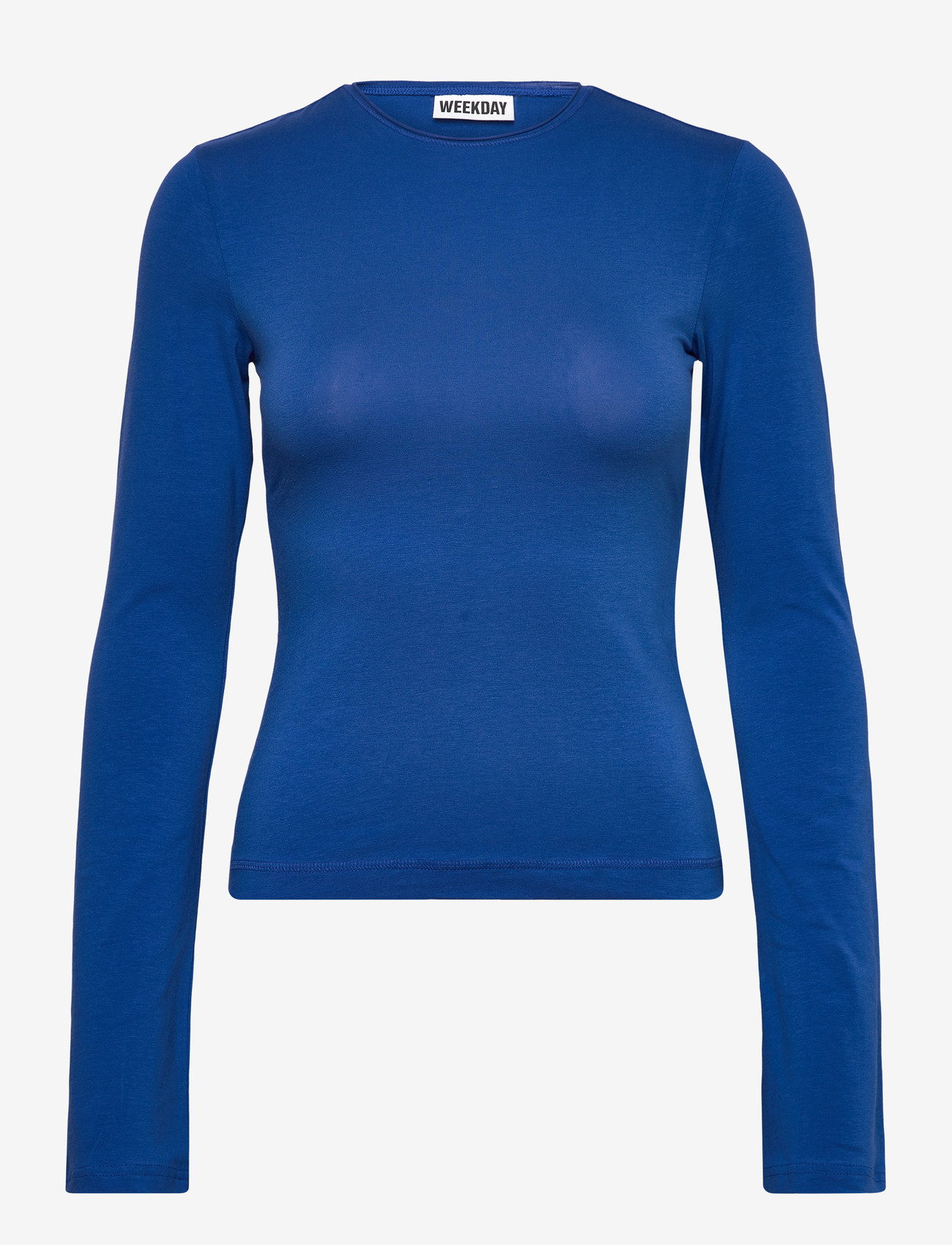 Weekday - Long Sleeve Cotton Top - långärmade toppar - blue bright - 0