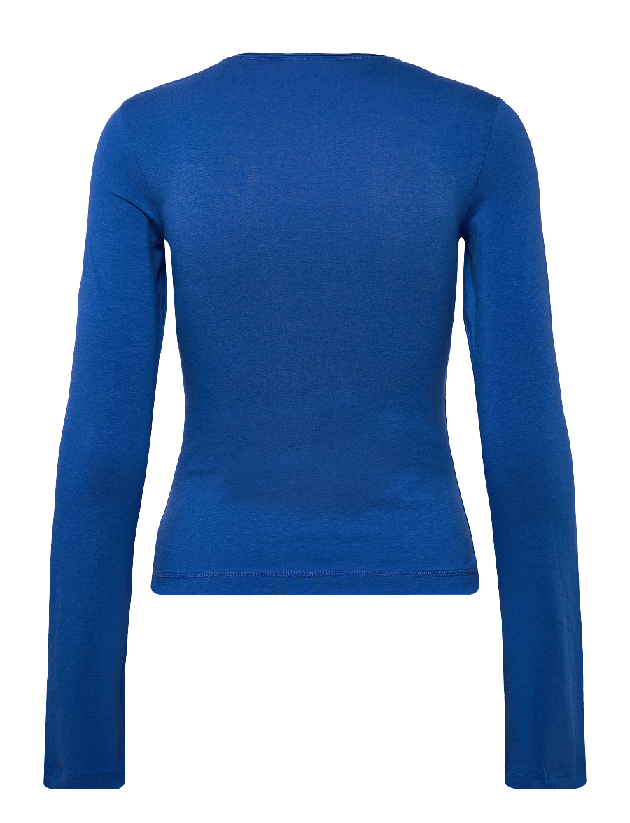 Weekday - Long Sleeve Cotton Top - langærmede toppe - blue bright - 1
