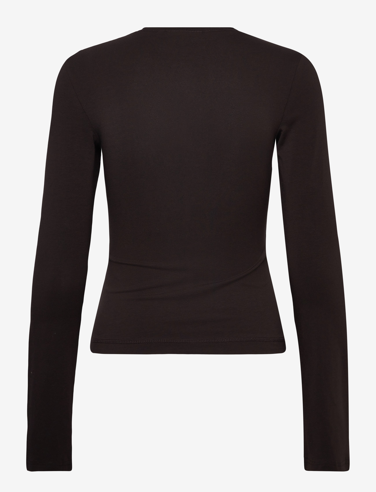 Weekday - Long Sleeve Cotton Top - langärmlige tops - brown dark - 2