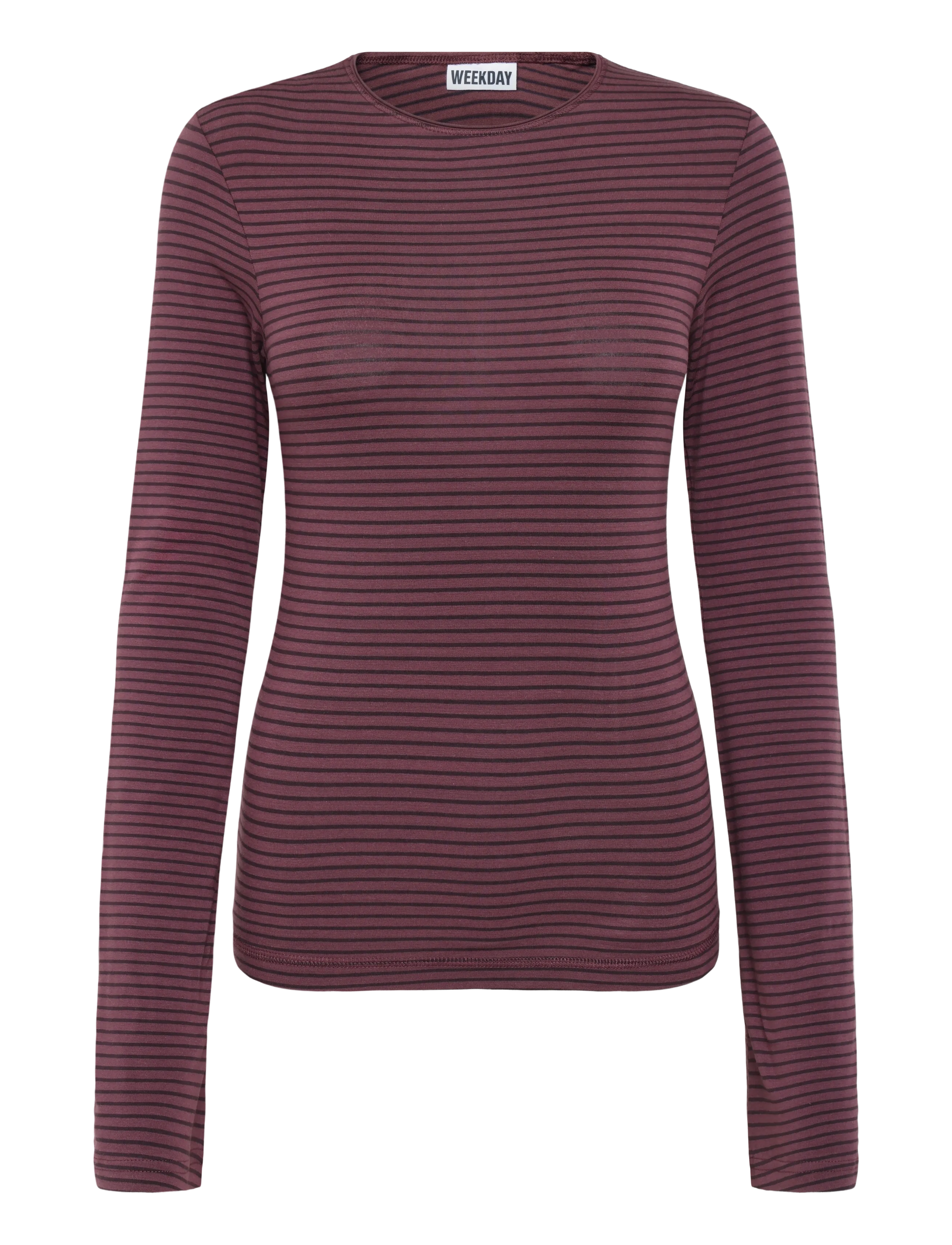 Weekday Long Sleeve Cotton Top - Long-sleeved tops - LILAC PURPLE DARK / purple