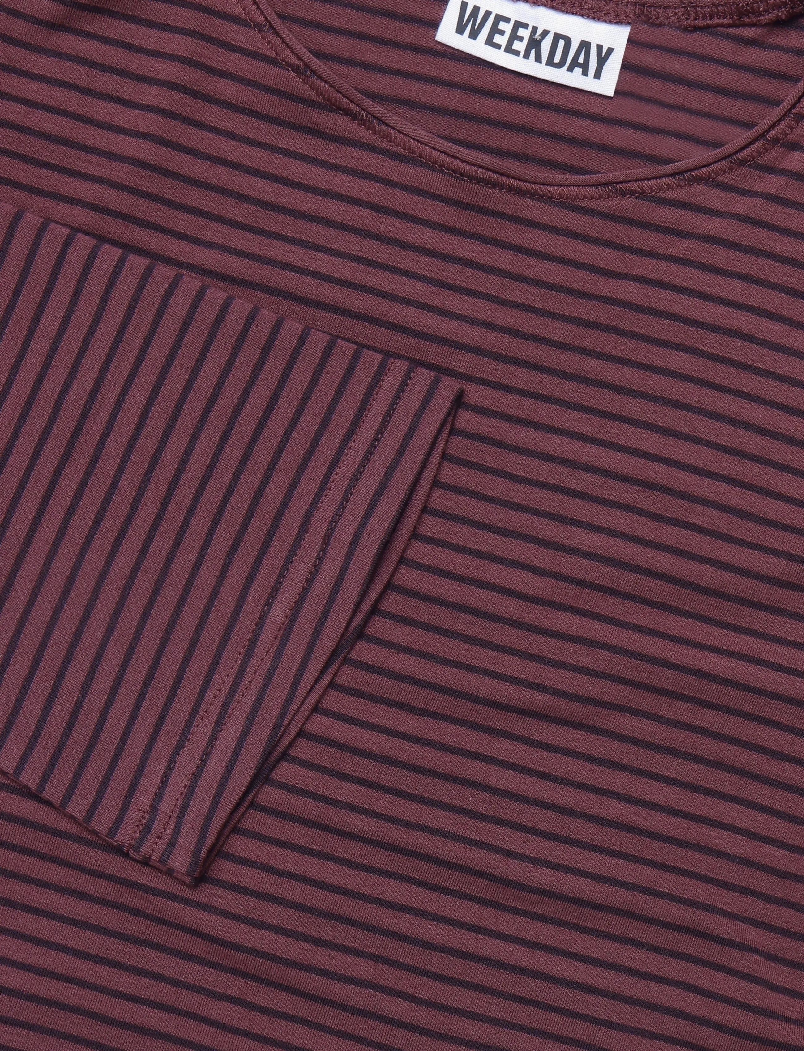 Weekday - Long Sleeve Cotton Top - long-sleeved tops - lilac purple dark - 2