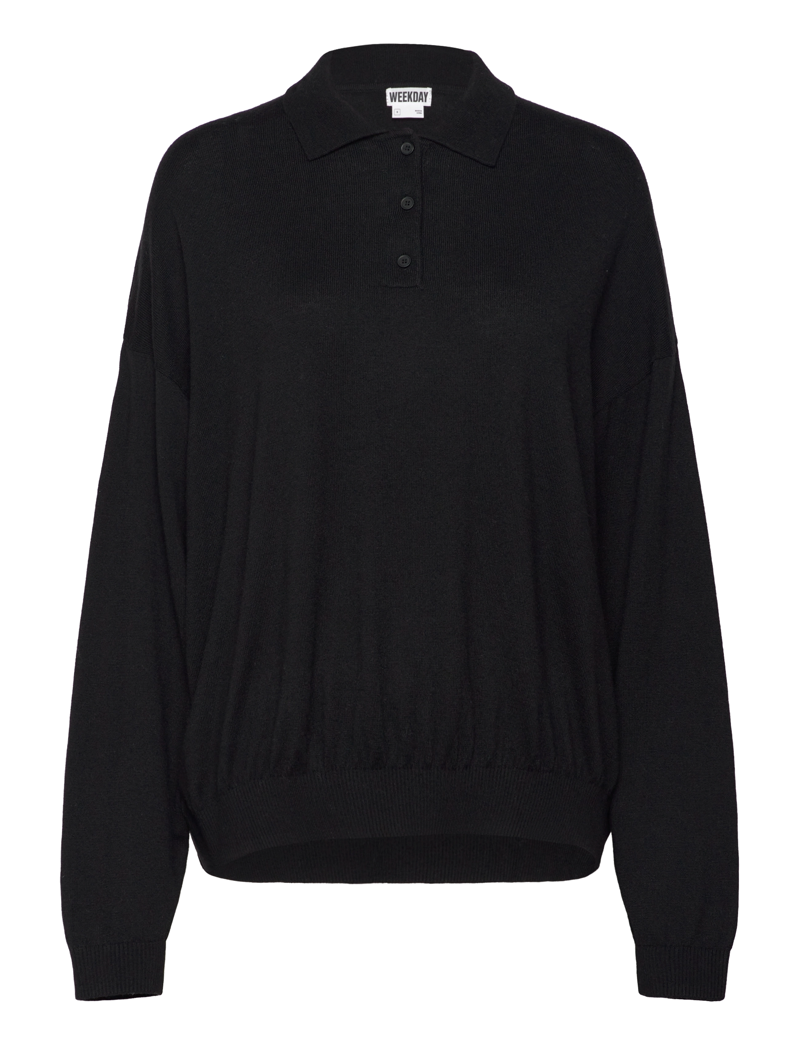 Weekday Piké Sweater, S, Knitwear, Schwarz - Jumpers, Frauen