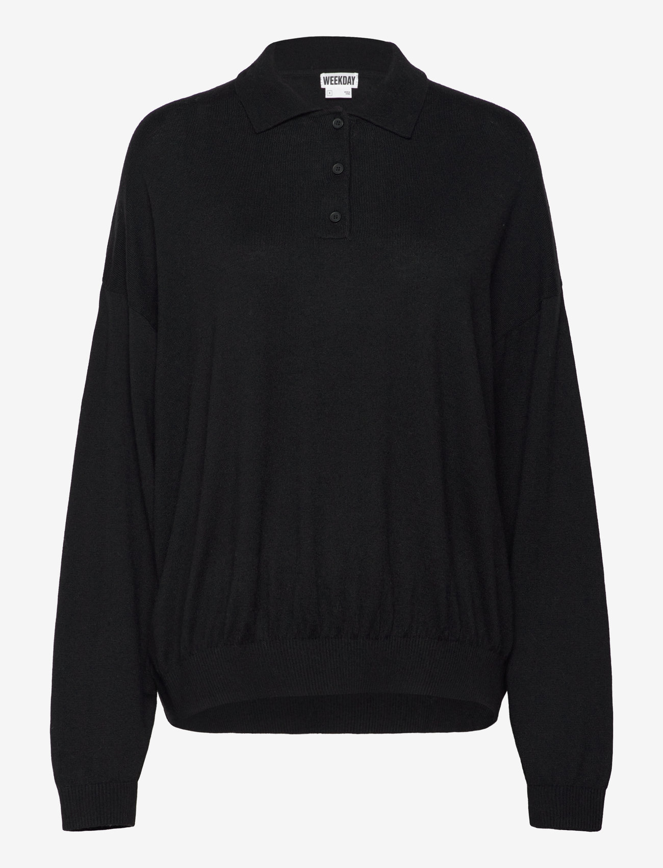 Weekday - Piké Sweater - peysur - black - 0