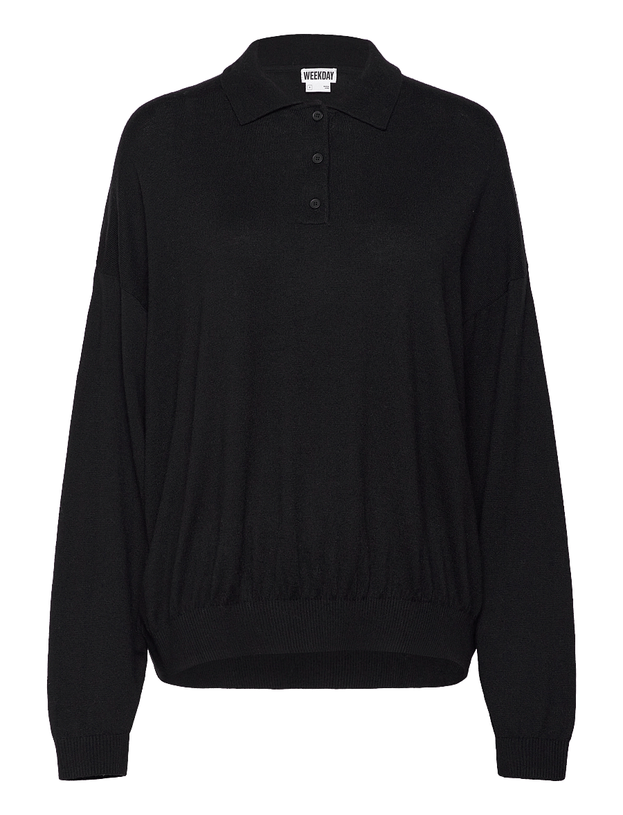 Weekday - Piké Sweater - striktrøjer - black - 0