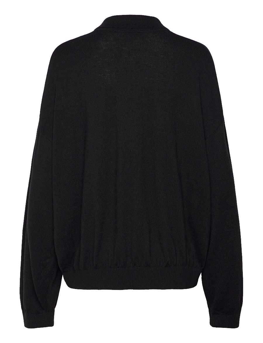Weekday - Piké Sweater - striktrøjer - black - 1