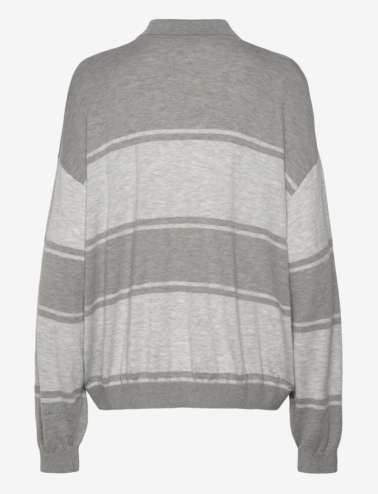 Weekday - Piké Sweater - pullover - grey melange w stripe - 1