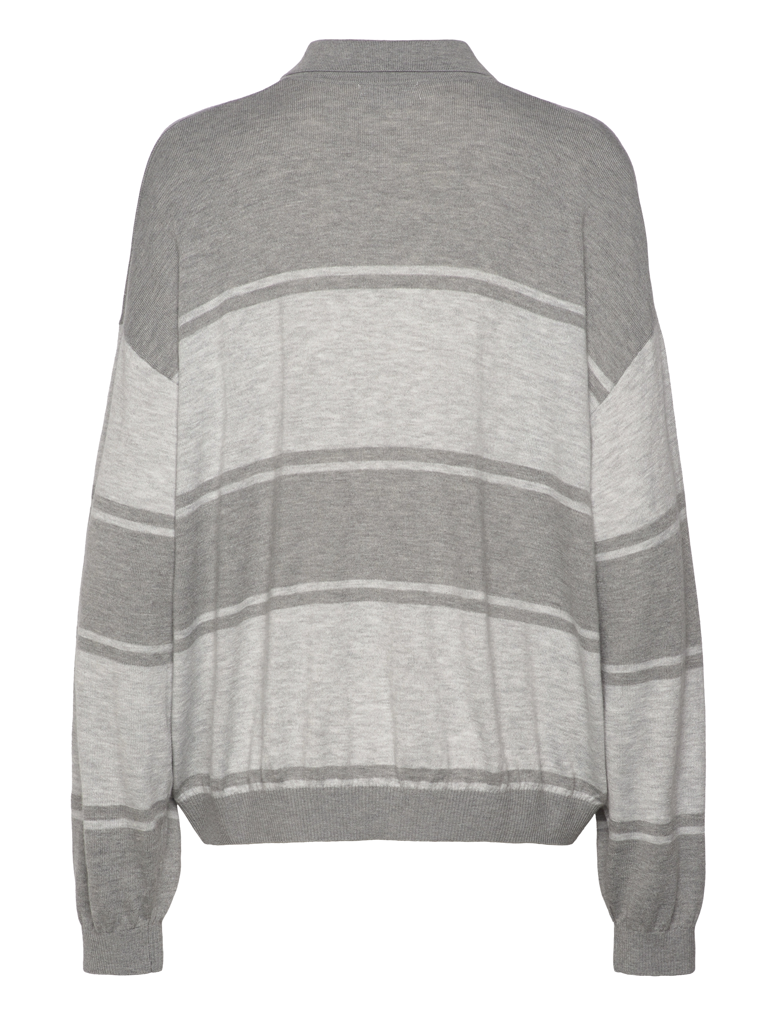 Weekday - Piké Sweater - striktrøjer - grey melange w stripe - 1