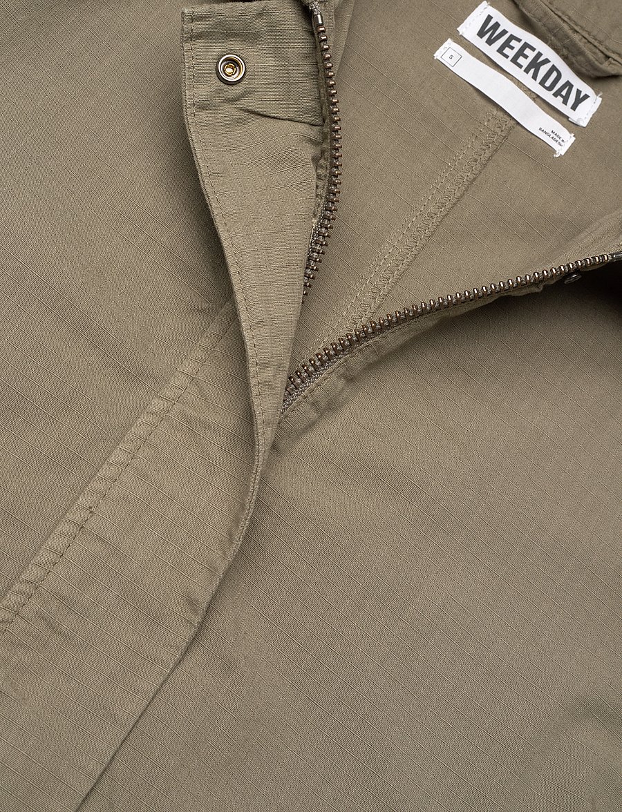 Weekday - Washed Ribstop Jacket - pealissärgid - khaki - 2