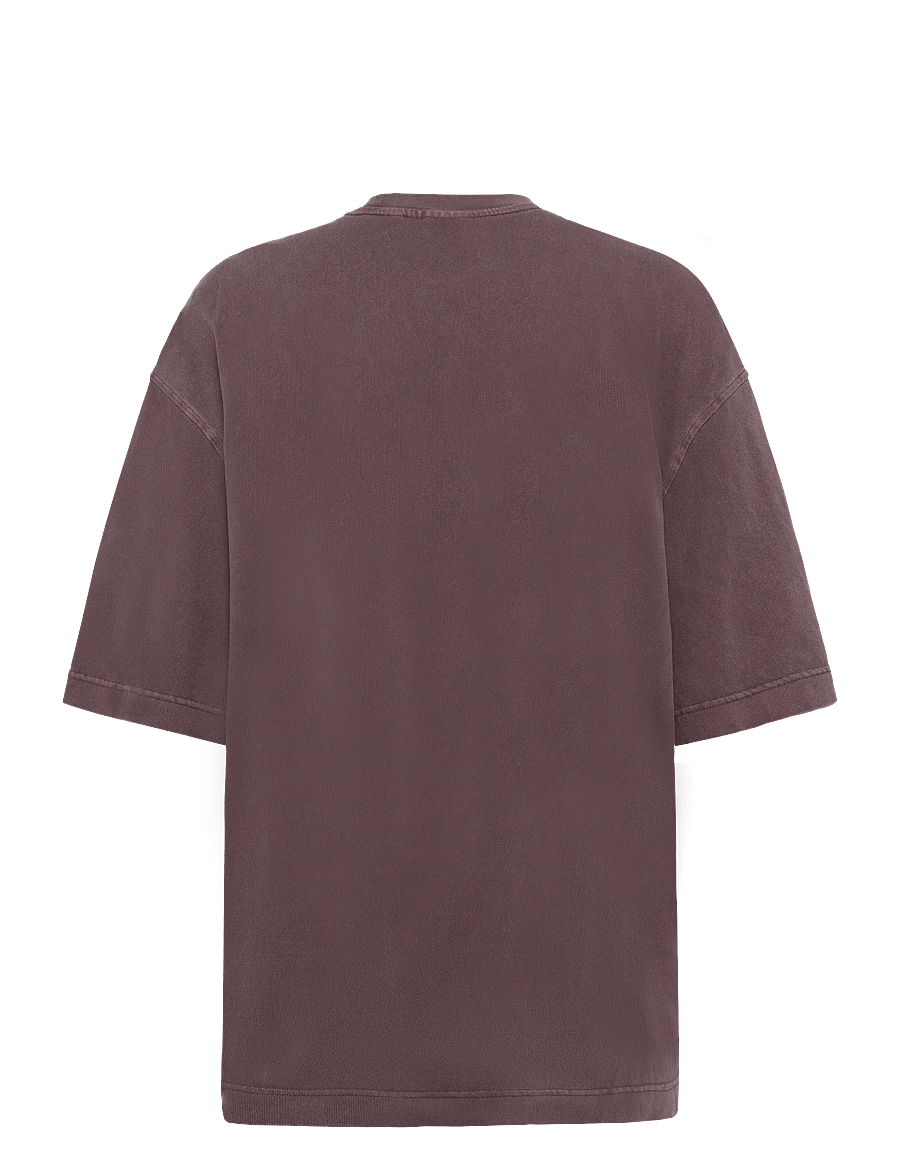 Weekday - Wide Oversized Printed T-shirt - t-shirts - dark purple - 1