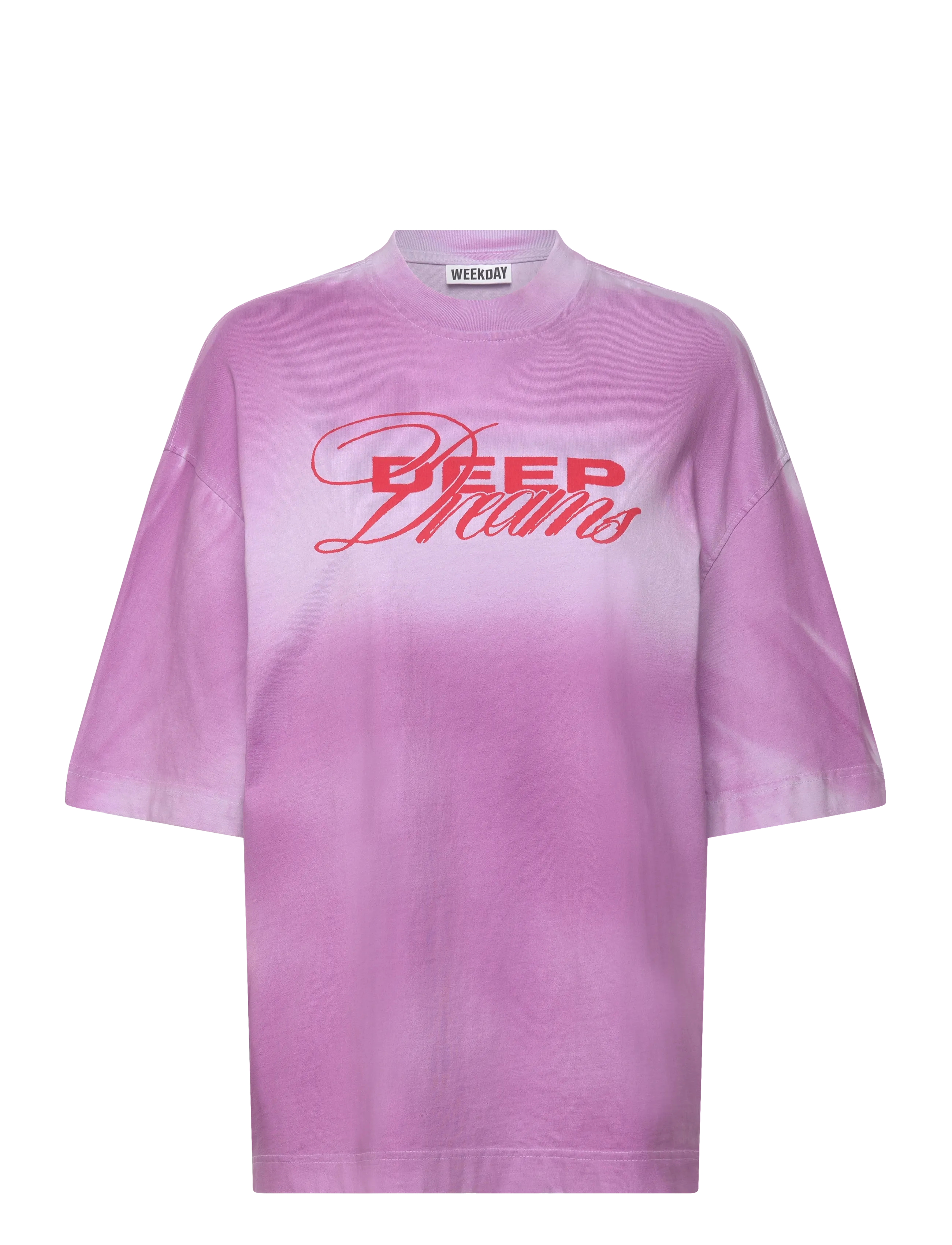 Weekday Wide Oversized Printed T-Shirt, Kvinder, Oversize Printet T-shirt, Pink, Str: S