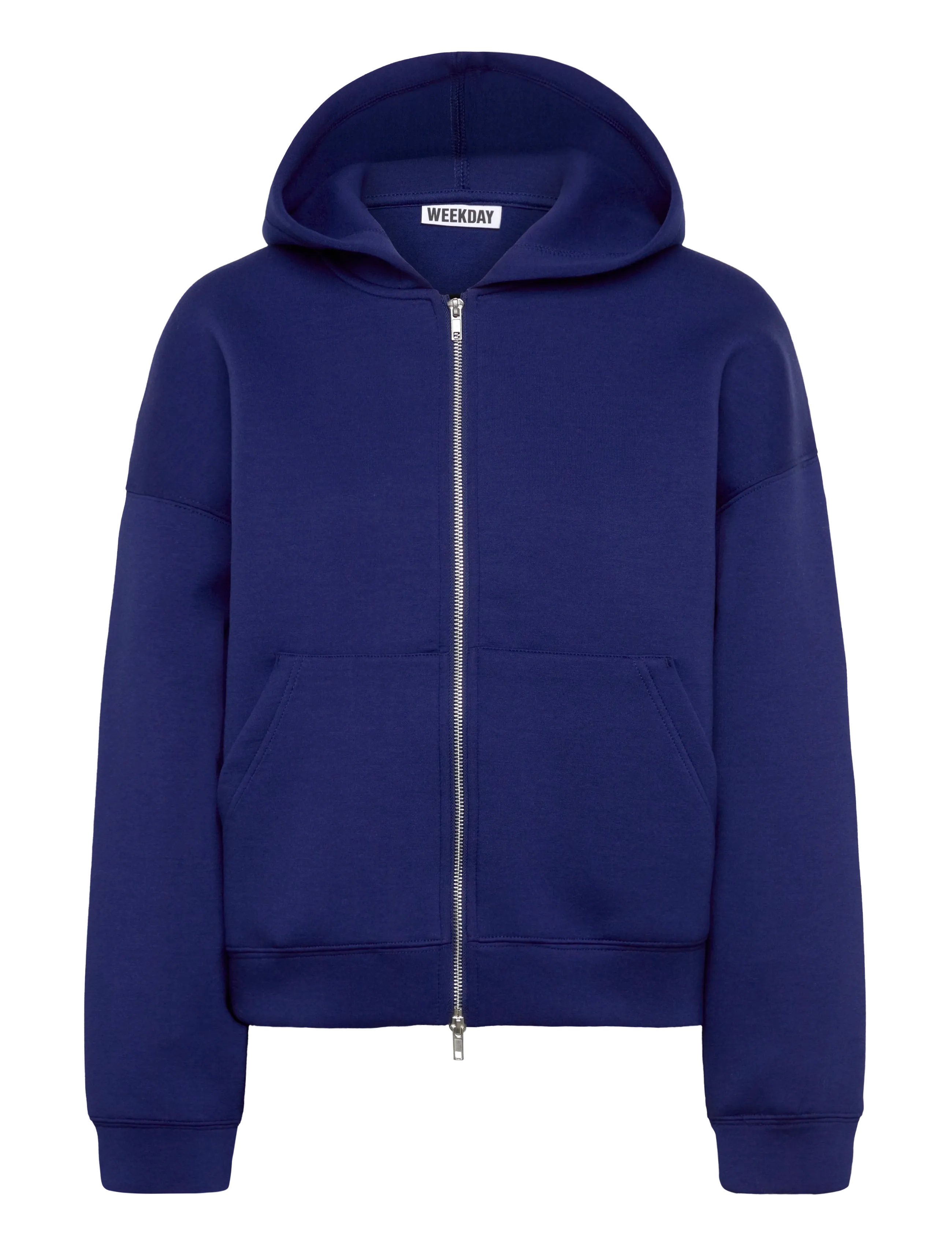 Weekday Oversized Scuba Zip-Hoodie - Sweatshirts - BLUE BRIGHT / navy