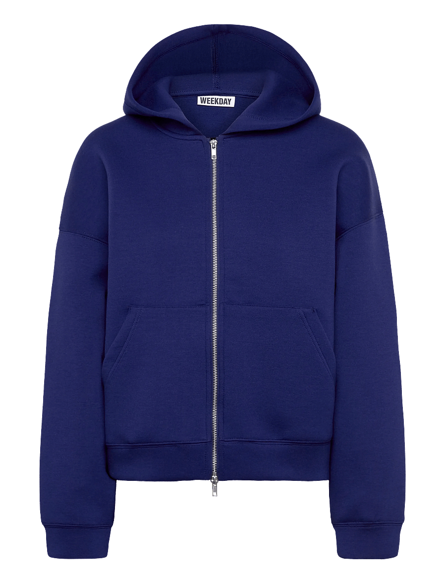 Weekday - Oversized Scuba Zip-Hoodie - kapuutsiga pusad - blue bright - 0