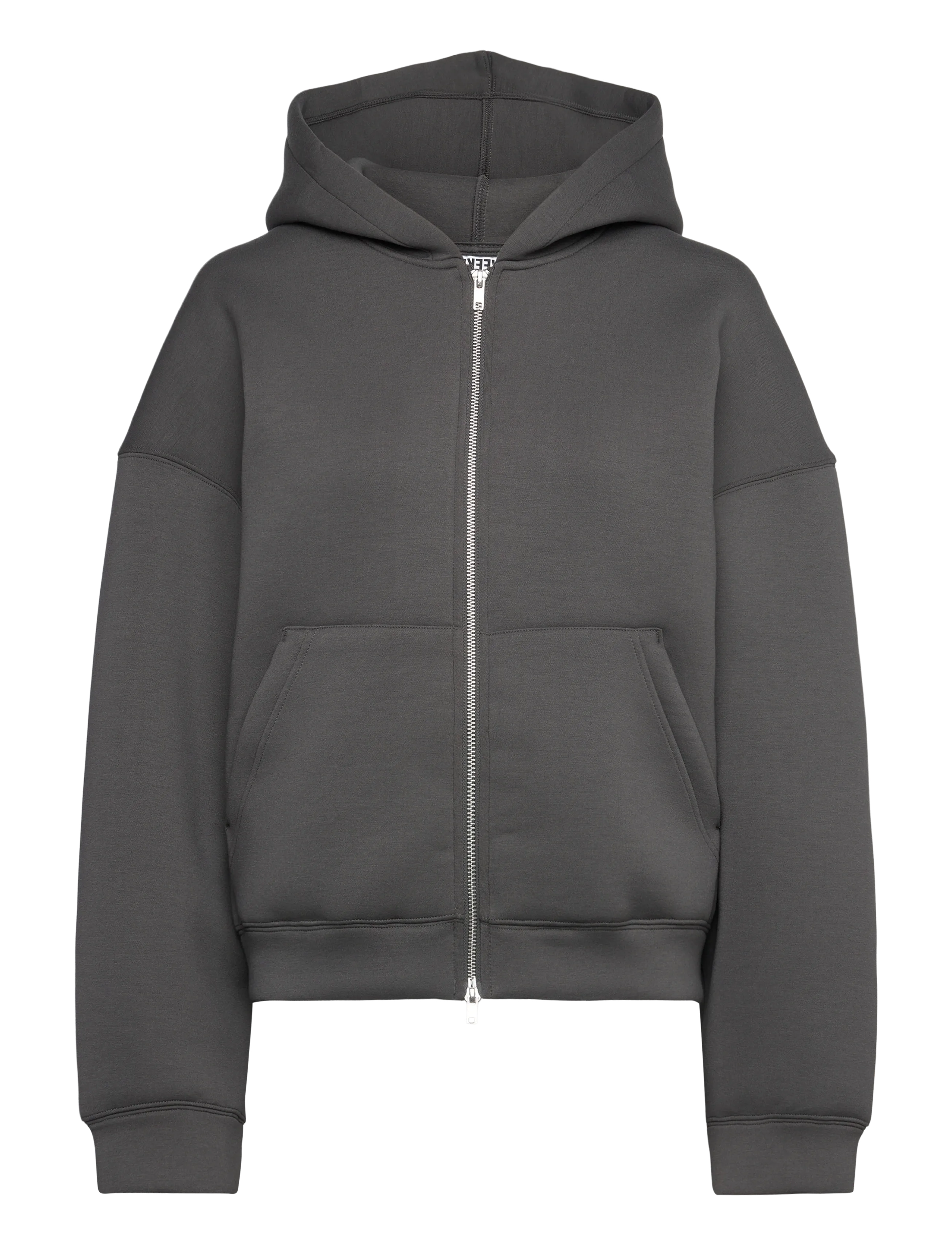 Weekday - Oversized Scuba Zip-Hoodie - kapuzenpullover - dark grey - 0