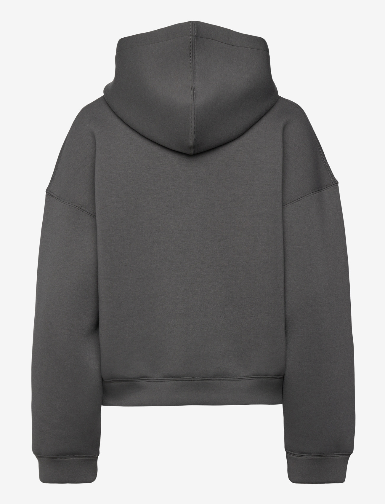Weekday - Oversized Scuba Zip-Hoodie - hættetrøjer - dark grey - 1