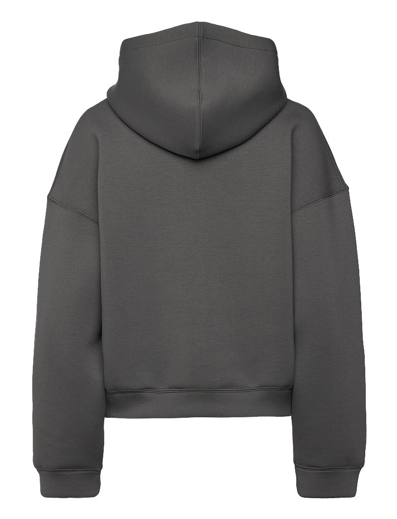 Weekday - Oversized Scuba Zip-Hoodie - kapuzenpullover - dark grey - 1