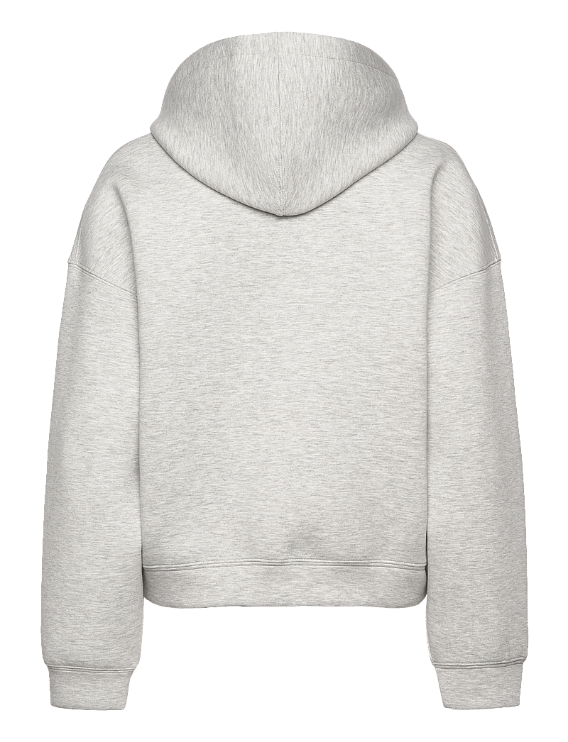 Weekday - Oversized Scuba Zip-Hoodie - kapuutsiga dressipluusid - grey melange - 1