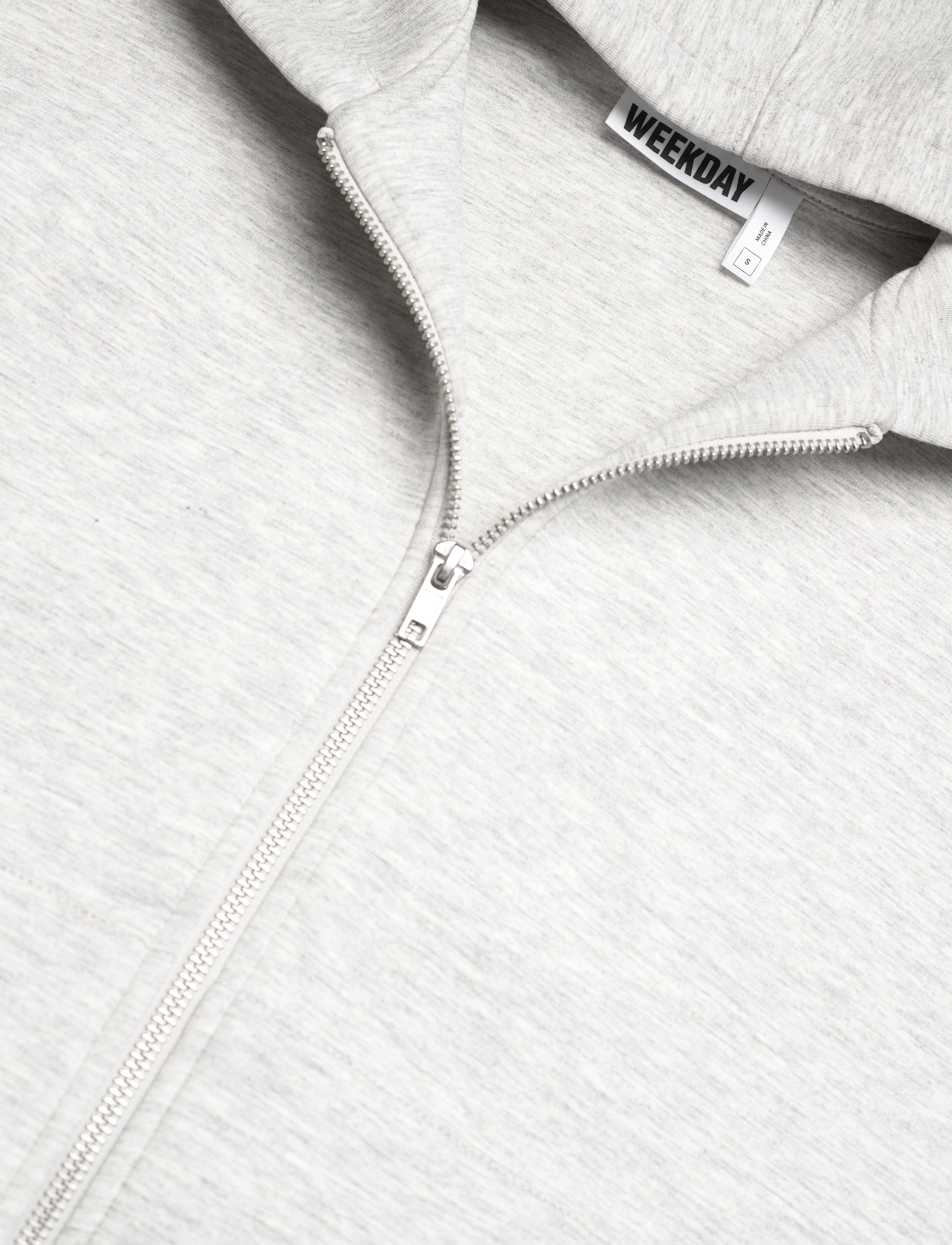 Weekday - Oversized Scuba Zip-Hoodie - hættetrøjer - grey melange - 2