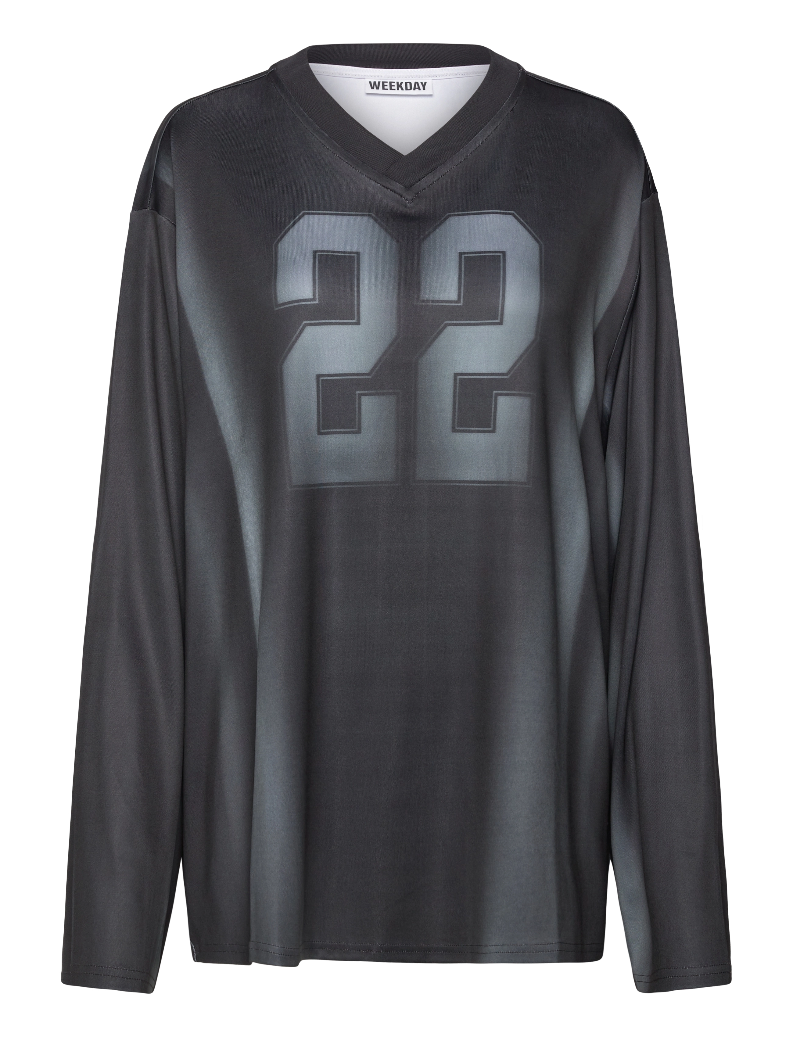 Weekday Sports V Neck Long Sleeve, XS, T-shirts & Oberteile, Schwarz - Long-sleeved, Frauen