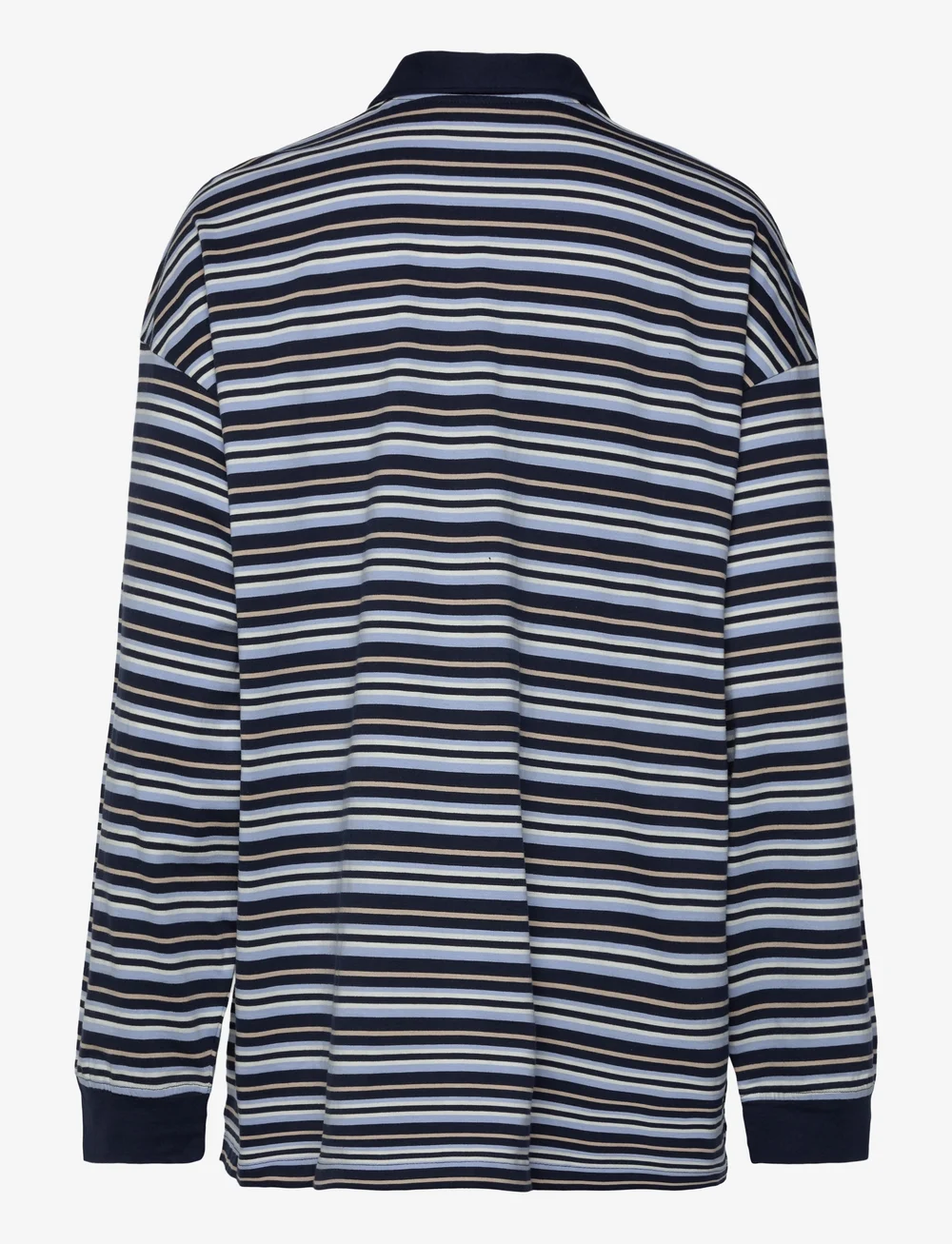 Weekday - Striped Oversized Polo Shirt - polo shirts - blue dark - 1