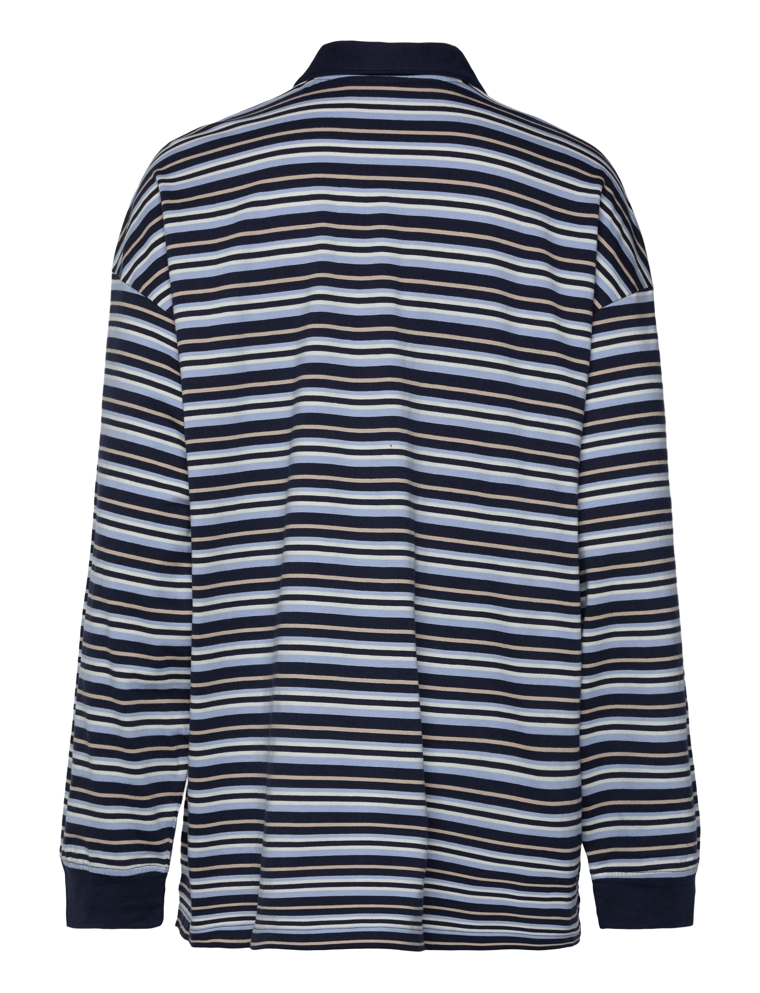 Weekday - Striped Oversized Polo Shirt - polos - blue dark - 1