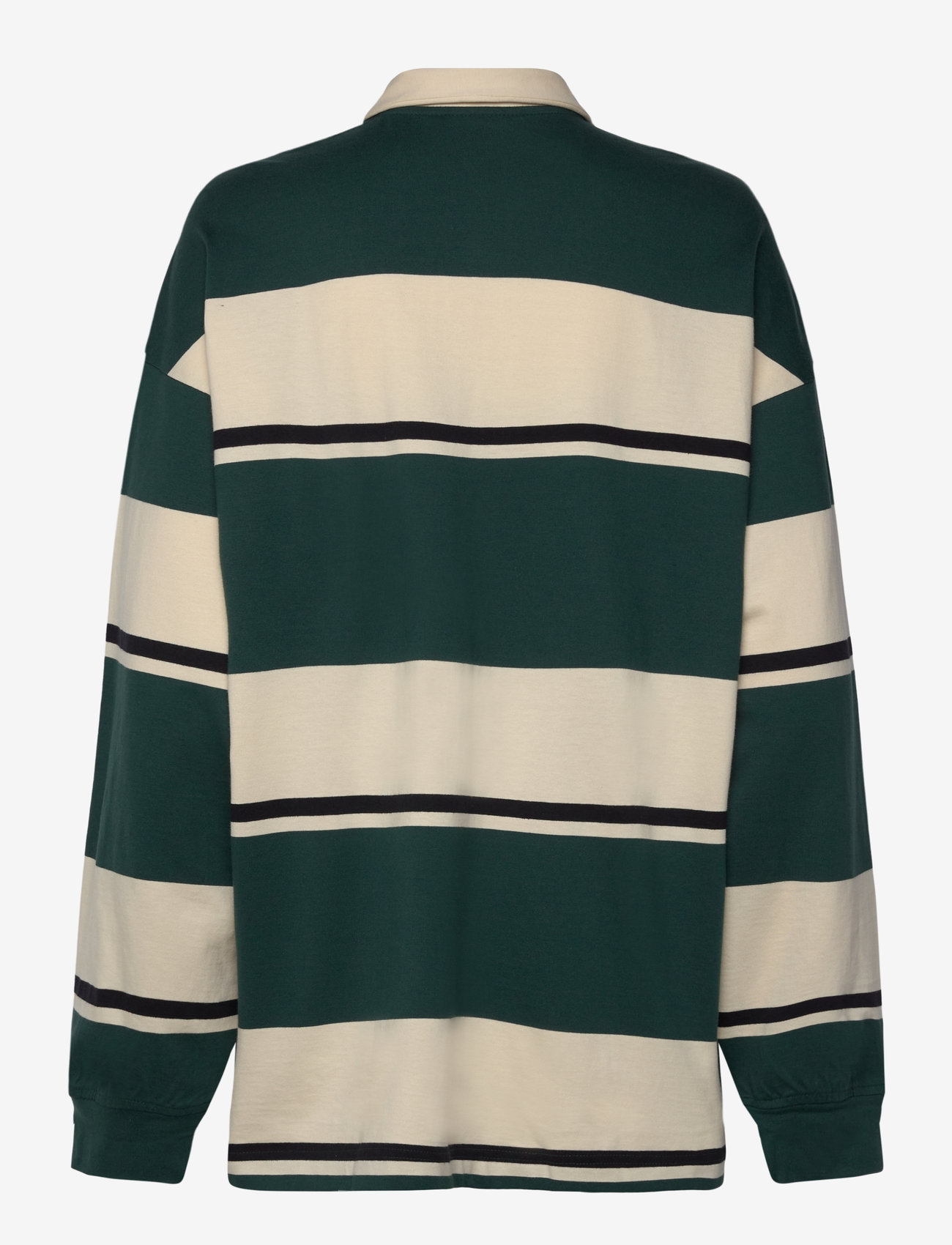 Weekday - Striped Oversized Polo Shirt - polosärgid - yellow dusty light - 1