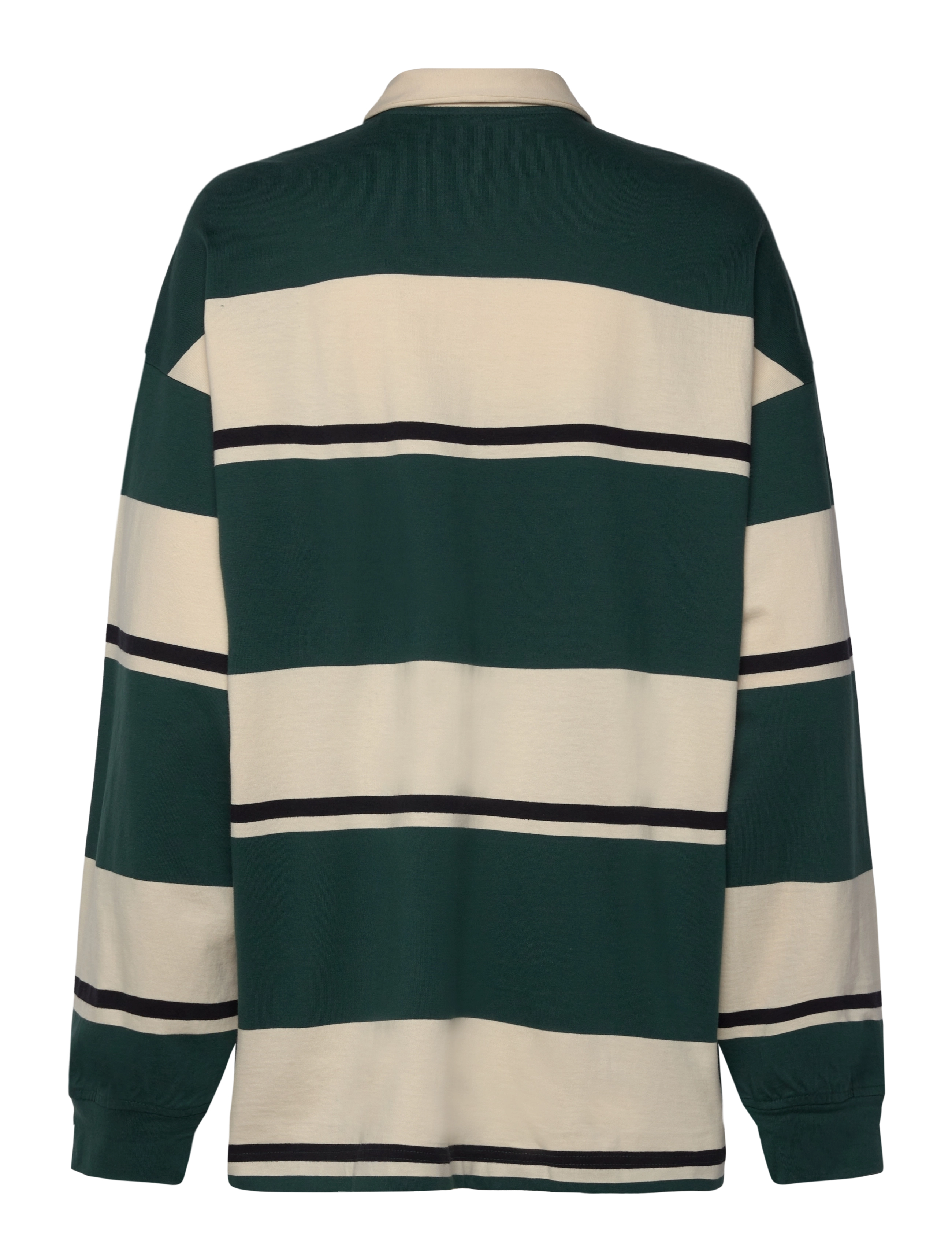 Weekday - Striped Oversized Polo Shirt - pólóbolir - yellow dusty light - 1