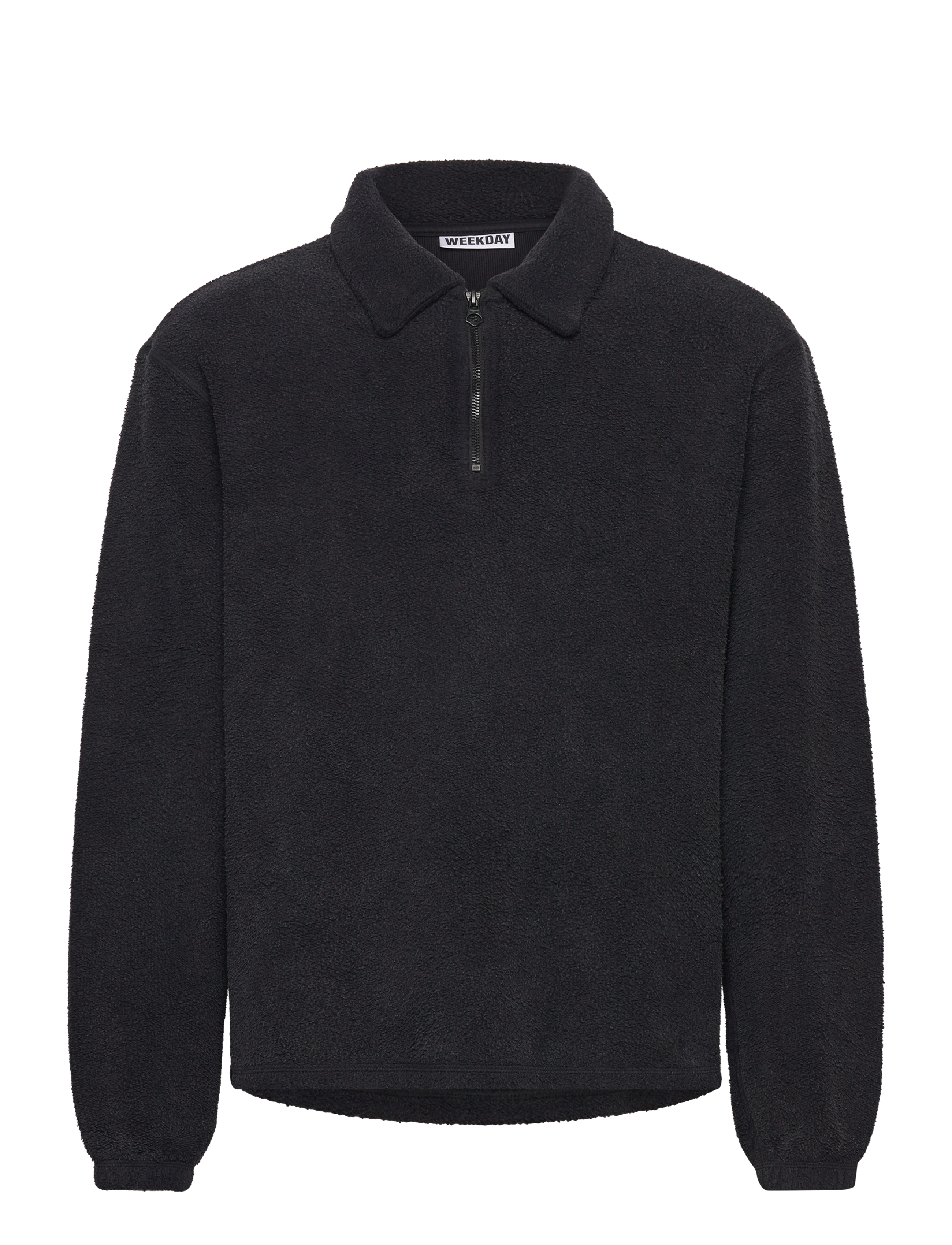 Weekday Fleece Half Zip Sweat, XS, Black, Sweatshirts & Hoodies > Fleeces, Herre