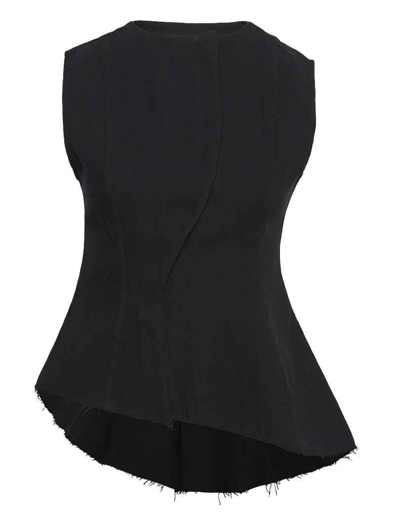 Weekday - Sleeveless Asymmetric Peplum Top - varrukateta pluusid - black - 0